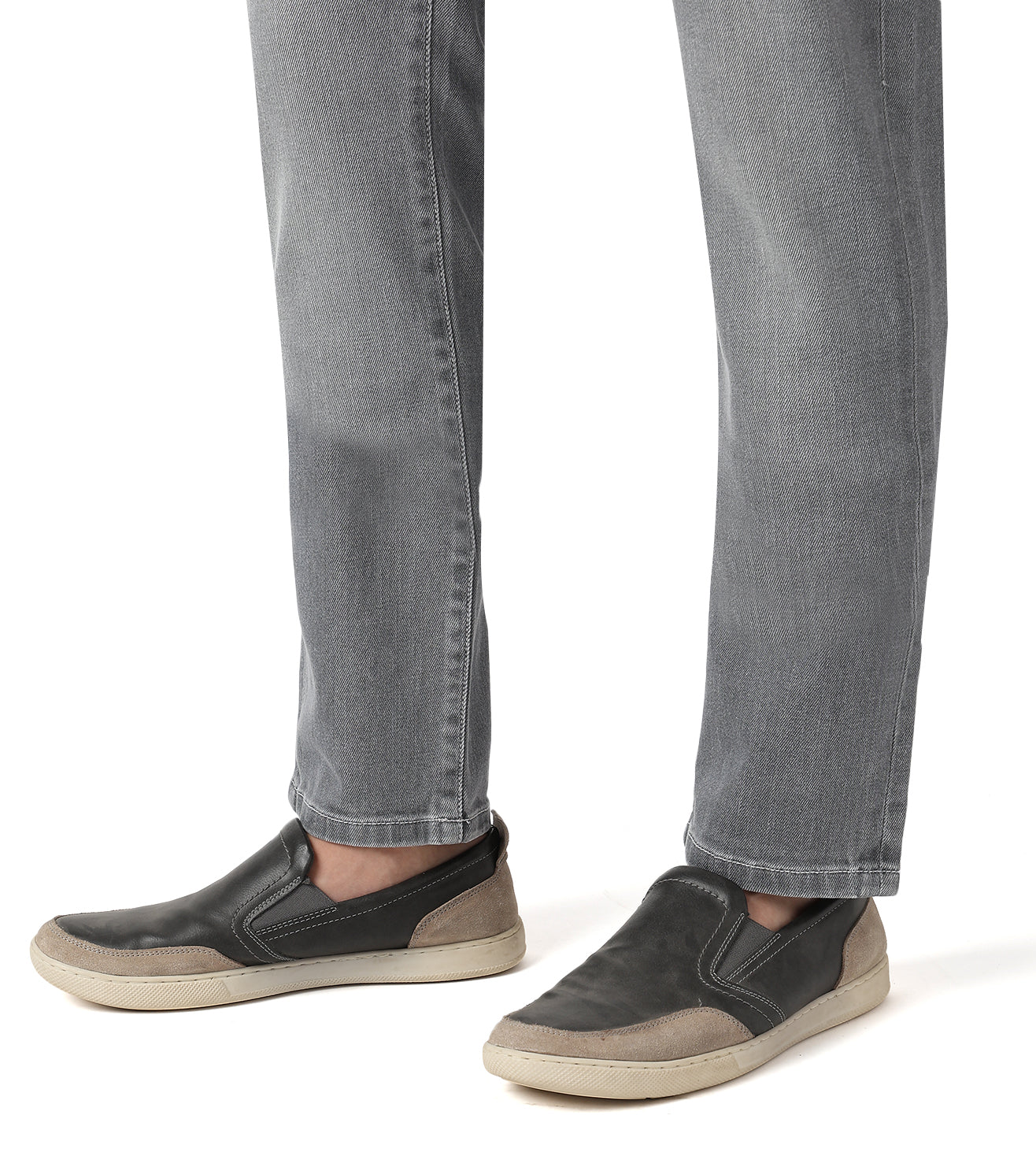Corneliani Light grey stretch denim 5-pocket jeans