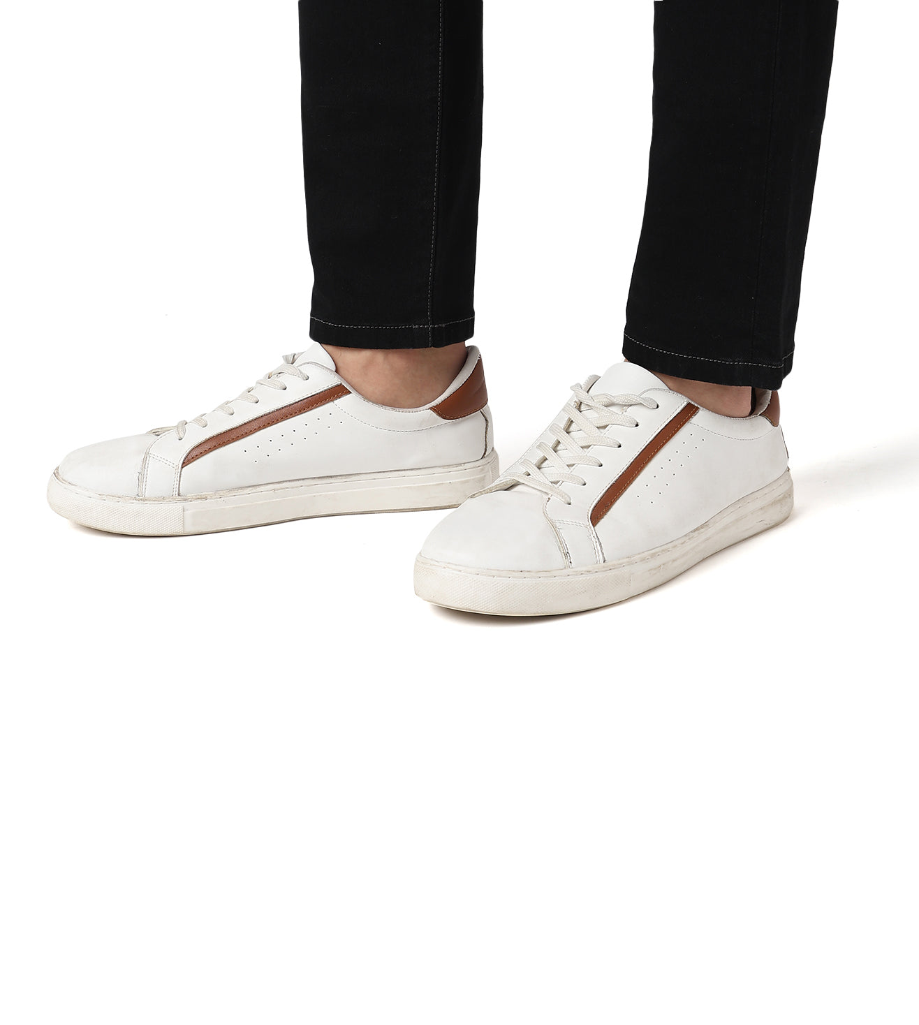 Black stretch denim 5-pocket jeans