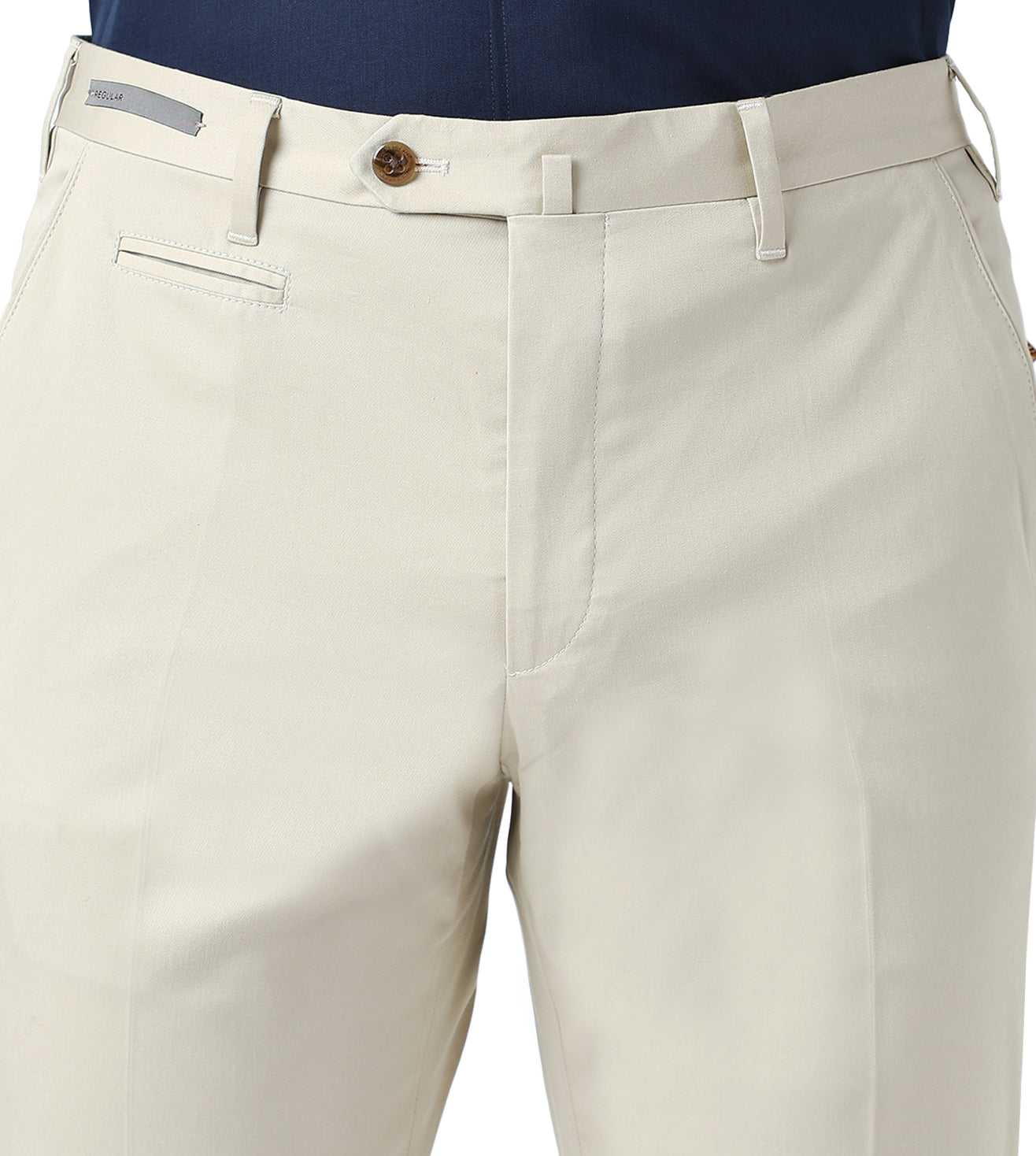 Beige stretch cotton trousers