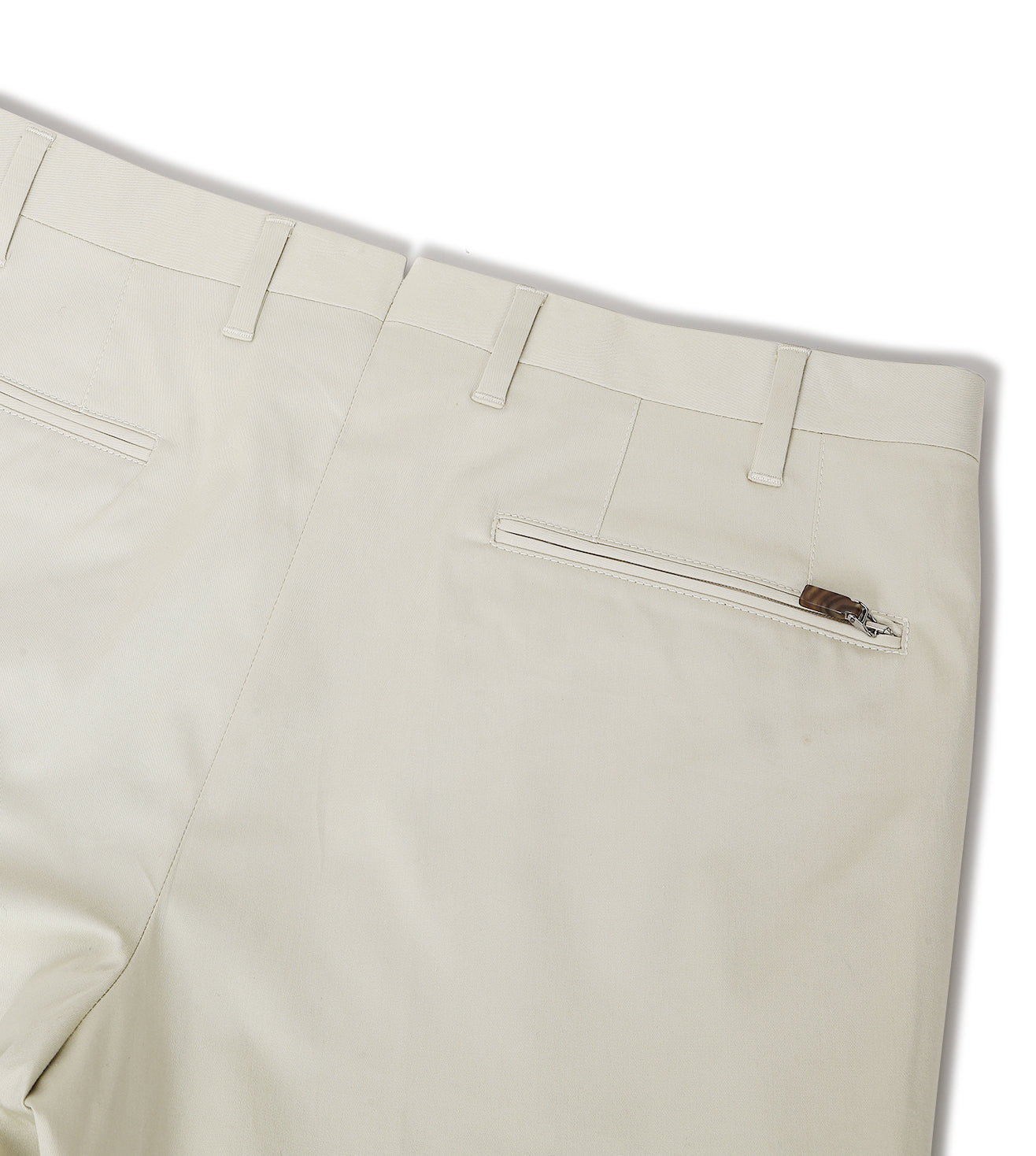 Beige stretch cotton trousers