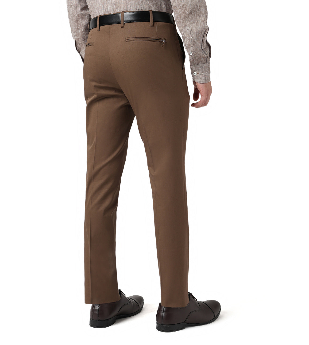 Brown stretch cotton trousers