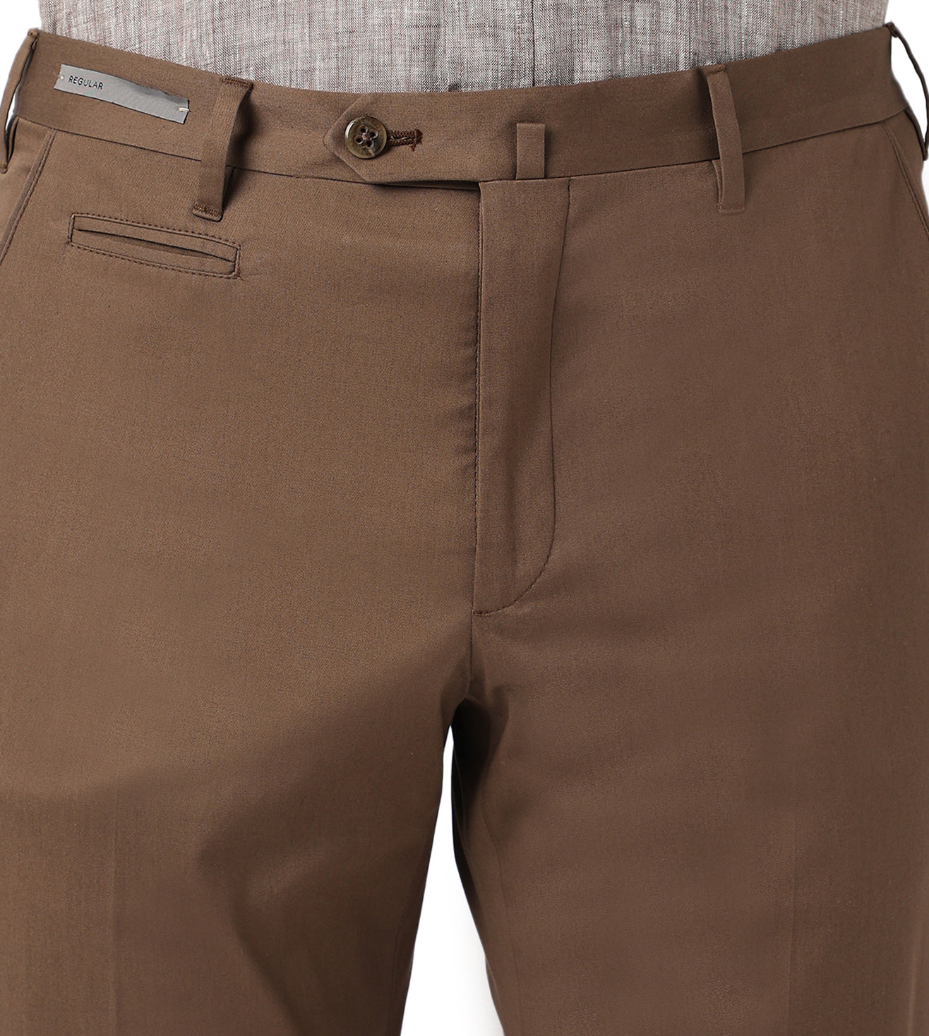 Brown stretch cotton trousers