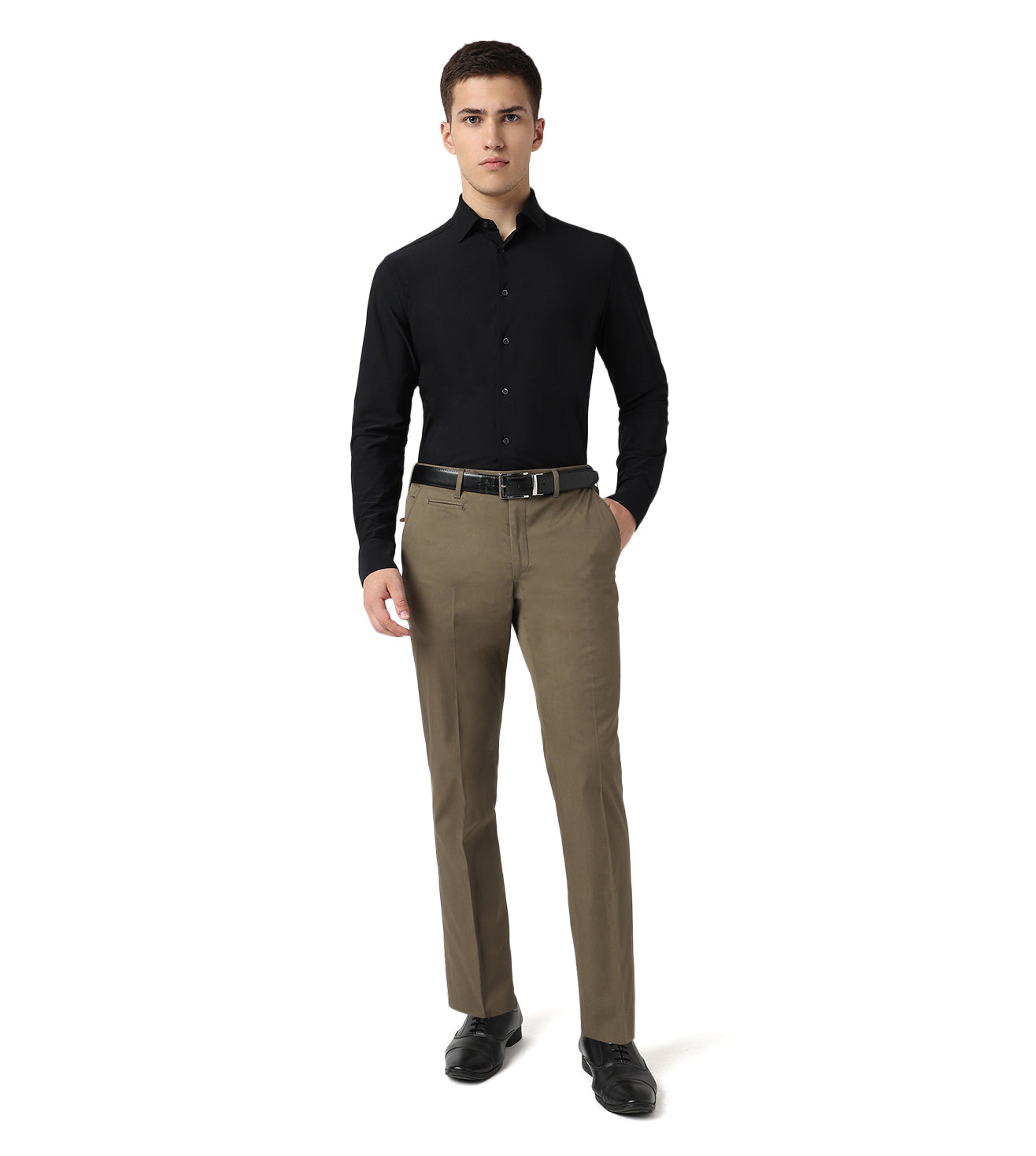Olive Green stretch cotton trousers