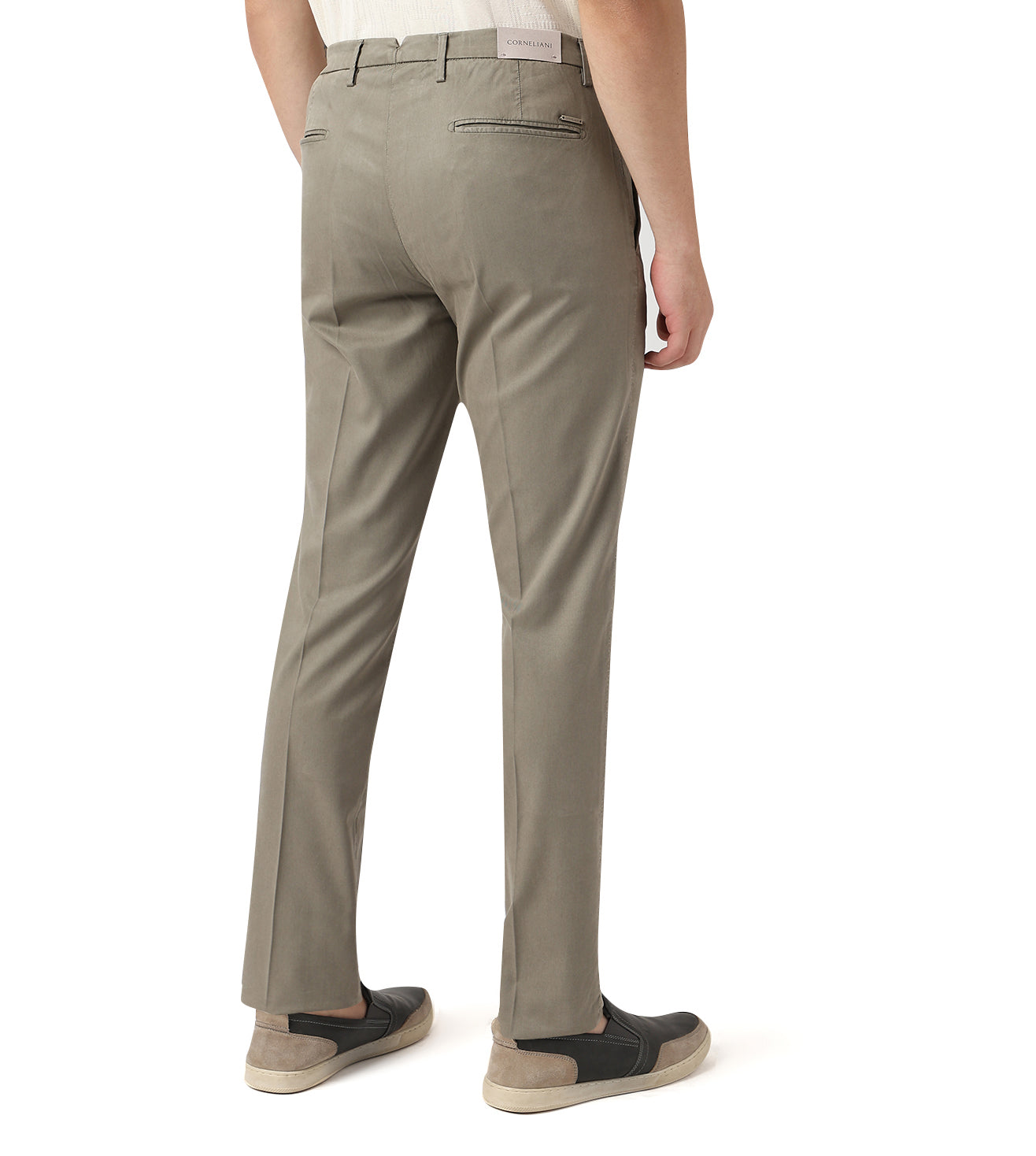 Beige stretch gabardine trousers