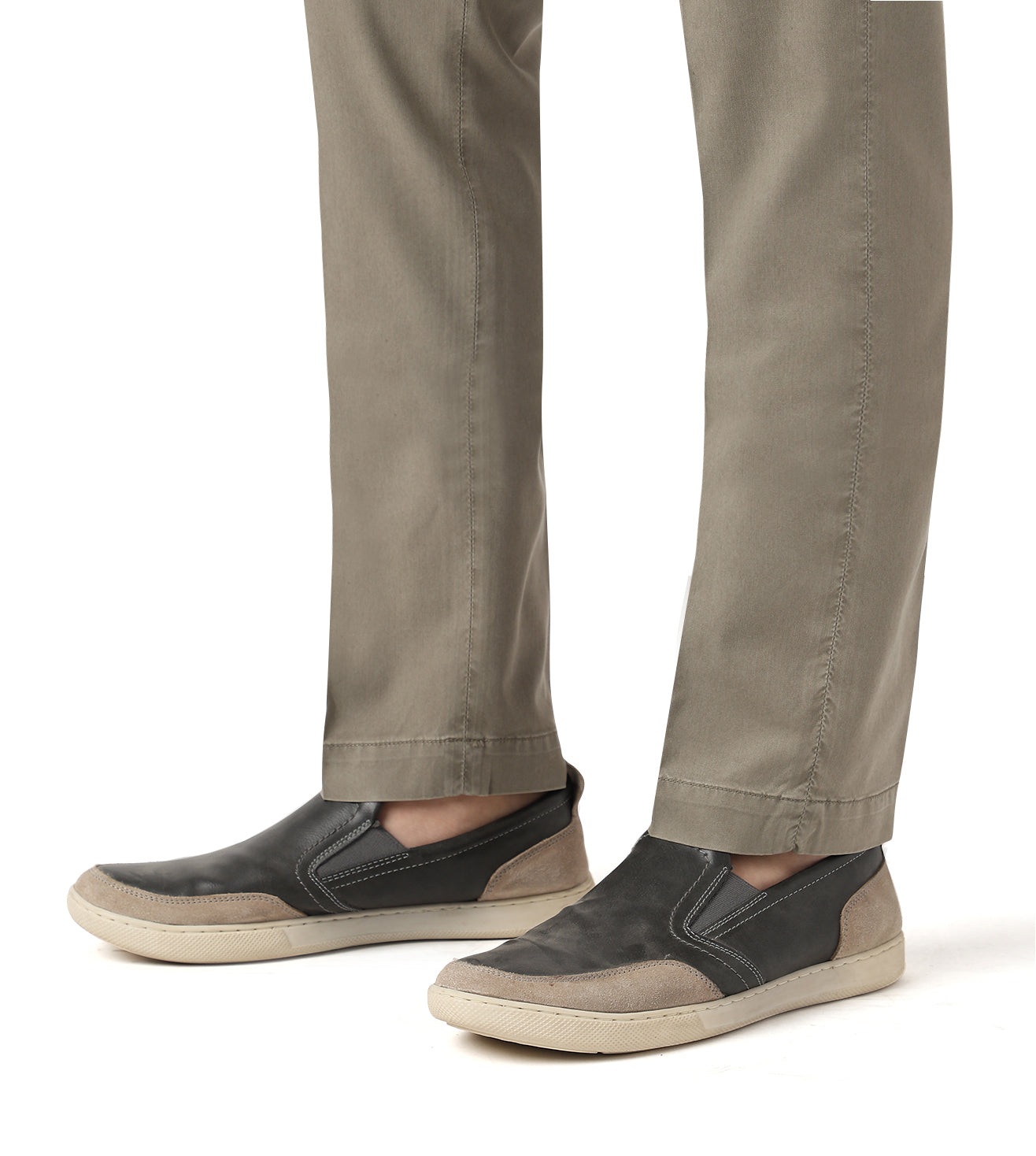 Beige stretch gabardine trousers