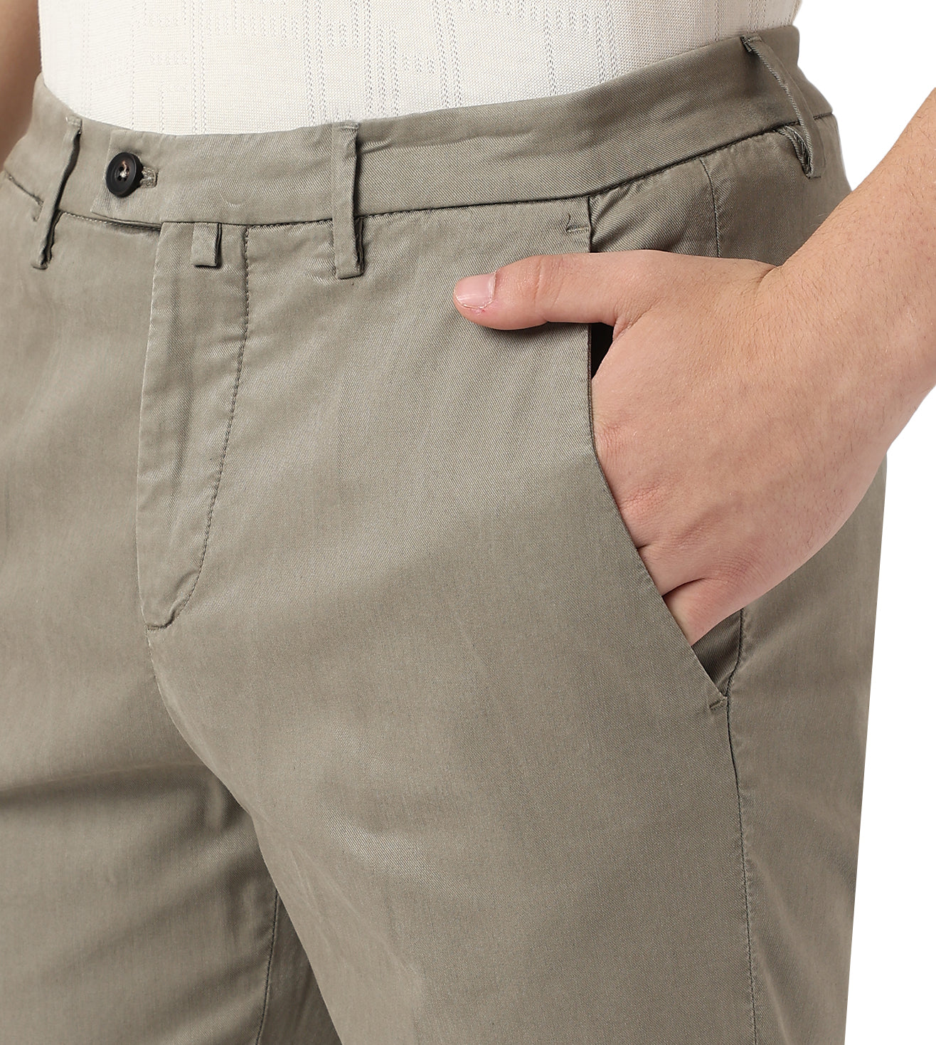 Beige stretch gabardine trousers