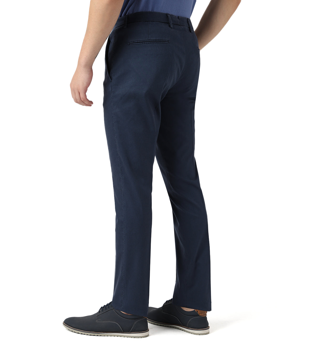 Blue stretch gabardine trousers