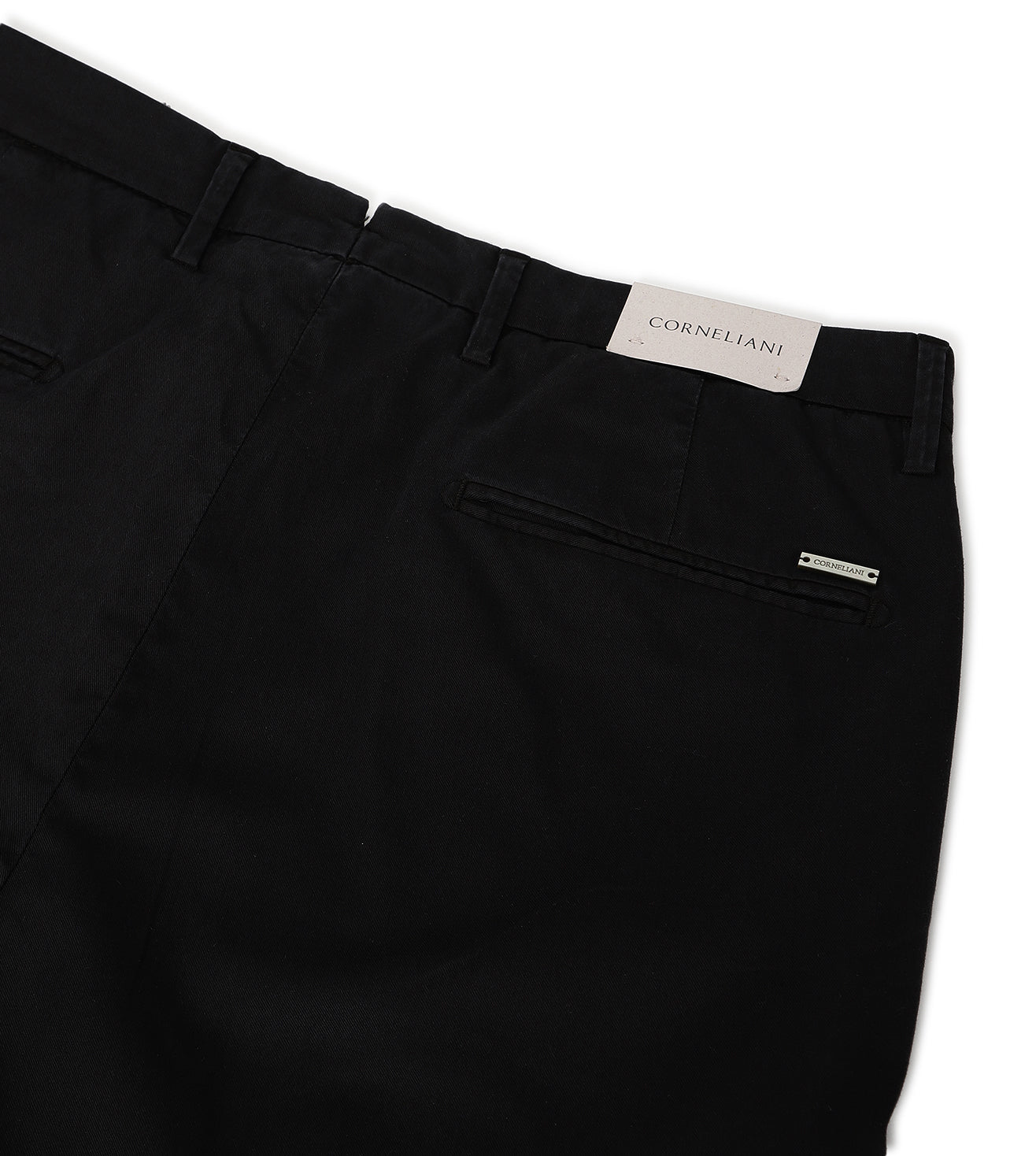 Black stretch gabardine trousers
