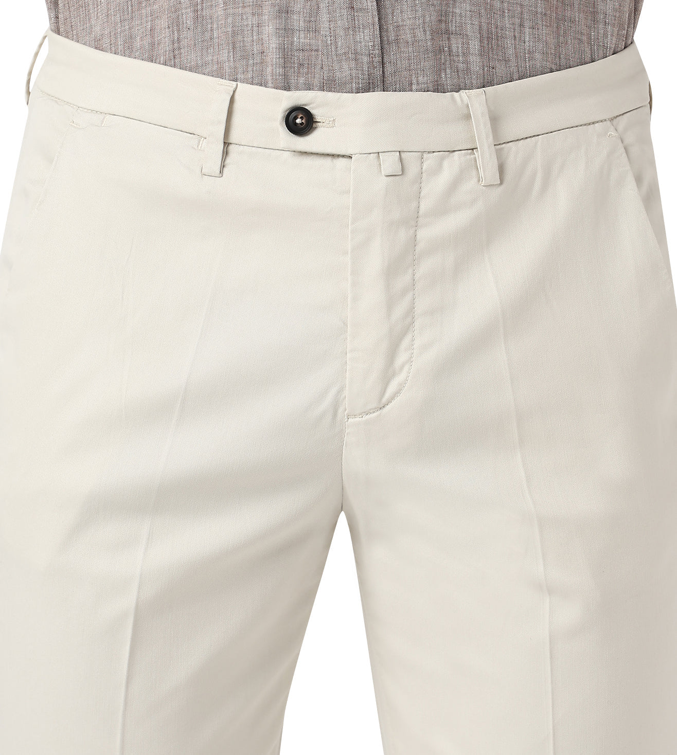 White stretch gabardine trousers