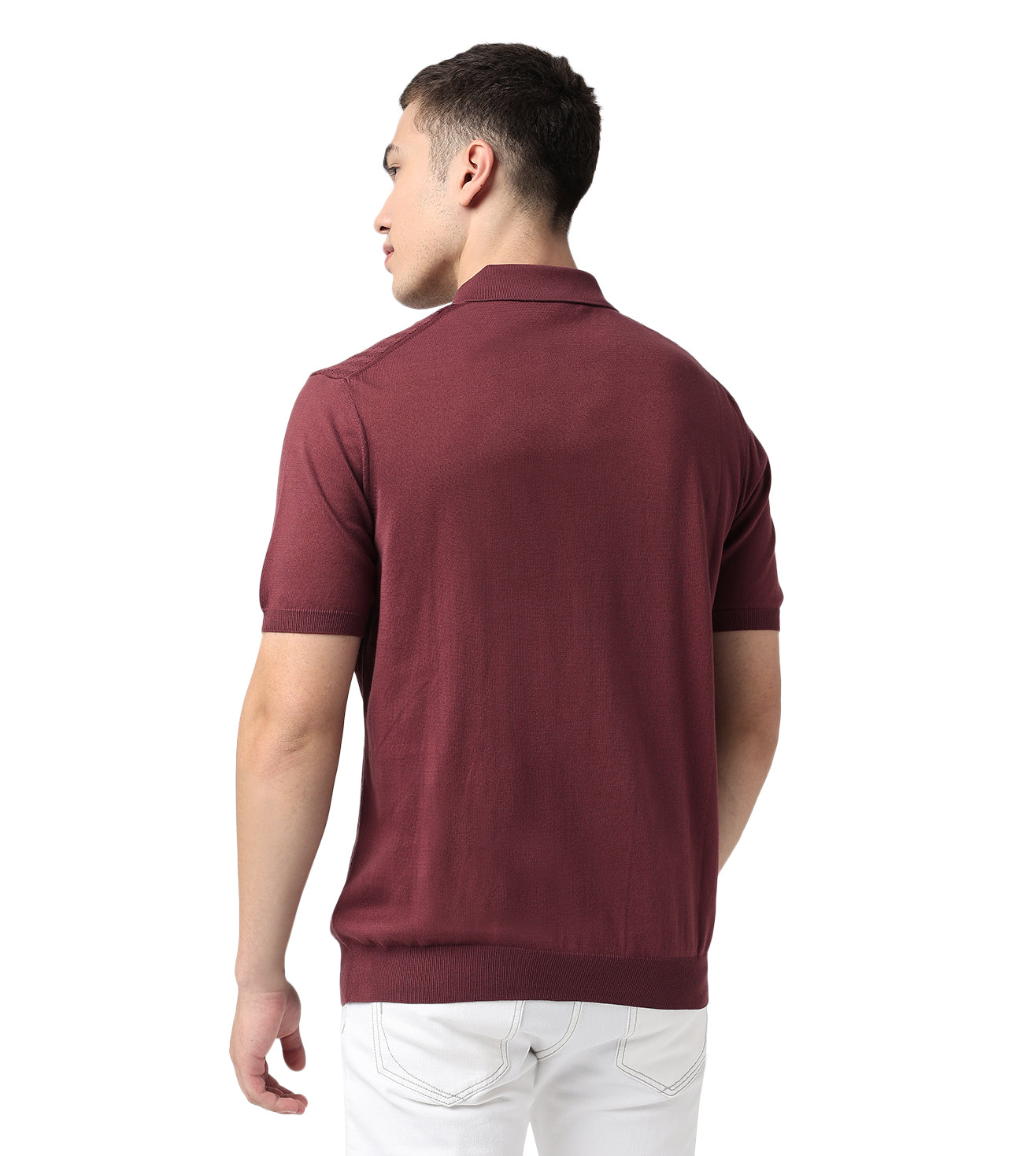 Corneliani Red Textured Polo T-Shirt