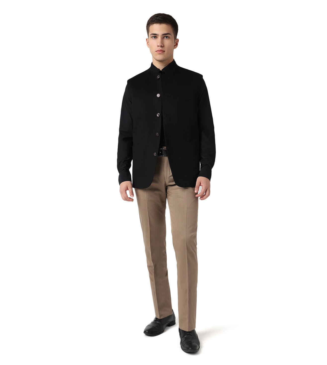 Cashmere Black Court Jacket sleevless