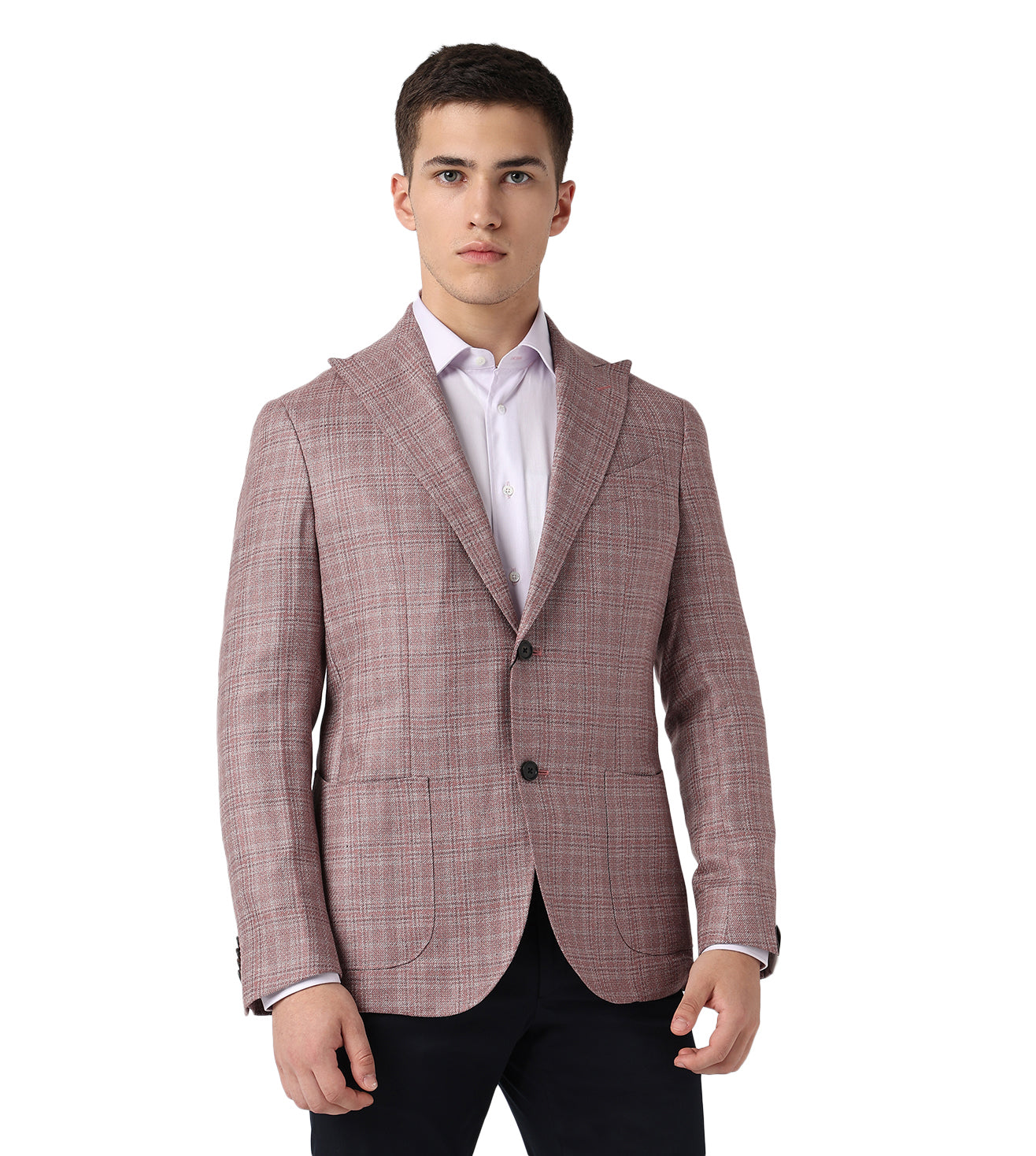 Corneliani Pink two-button silk and wool jacket