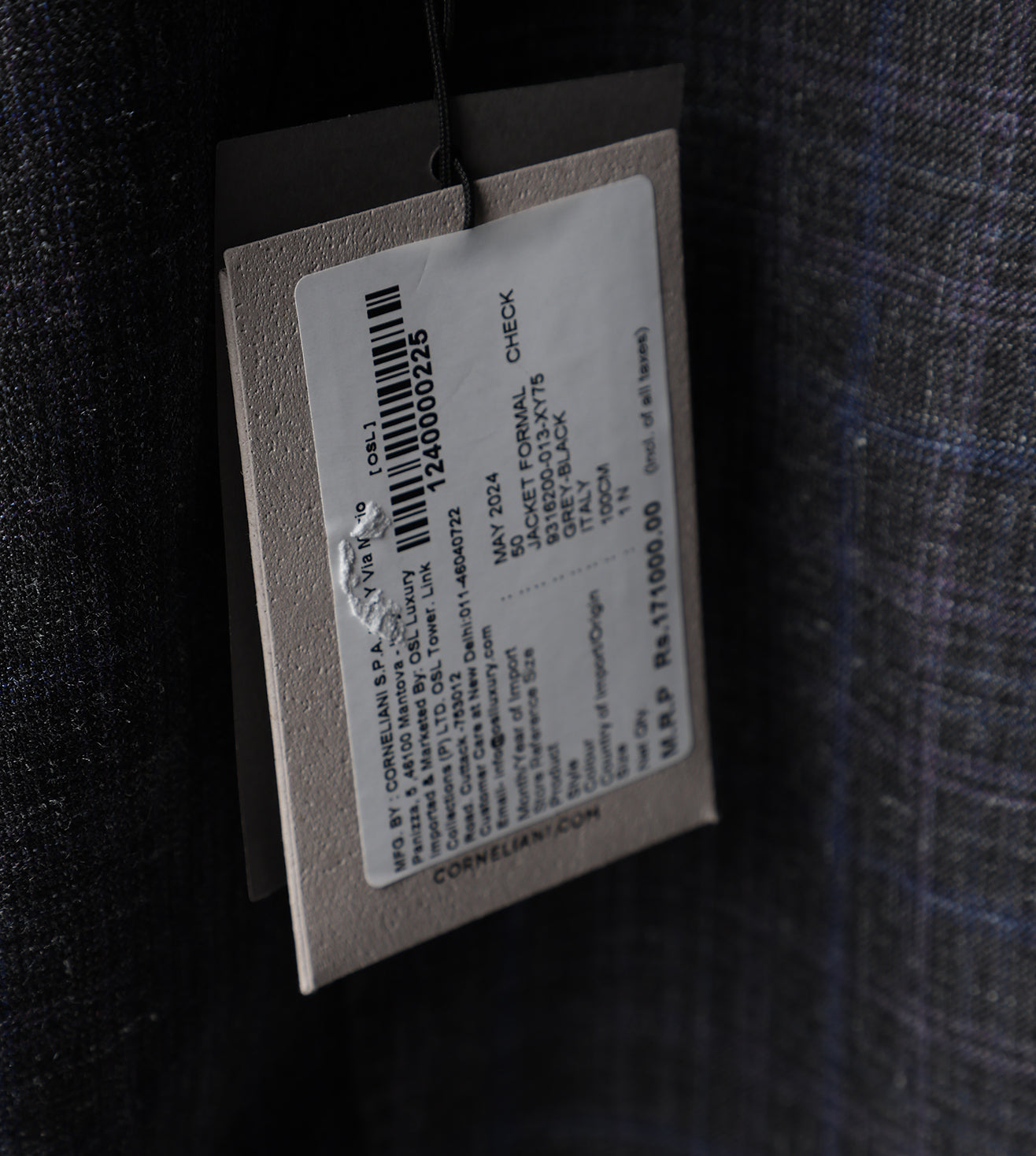 Black two-button silk and wool jacket