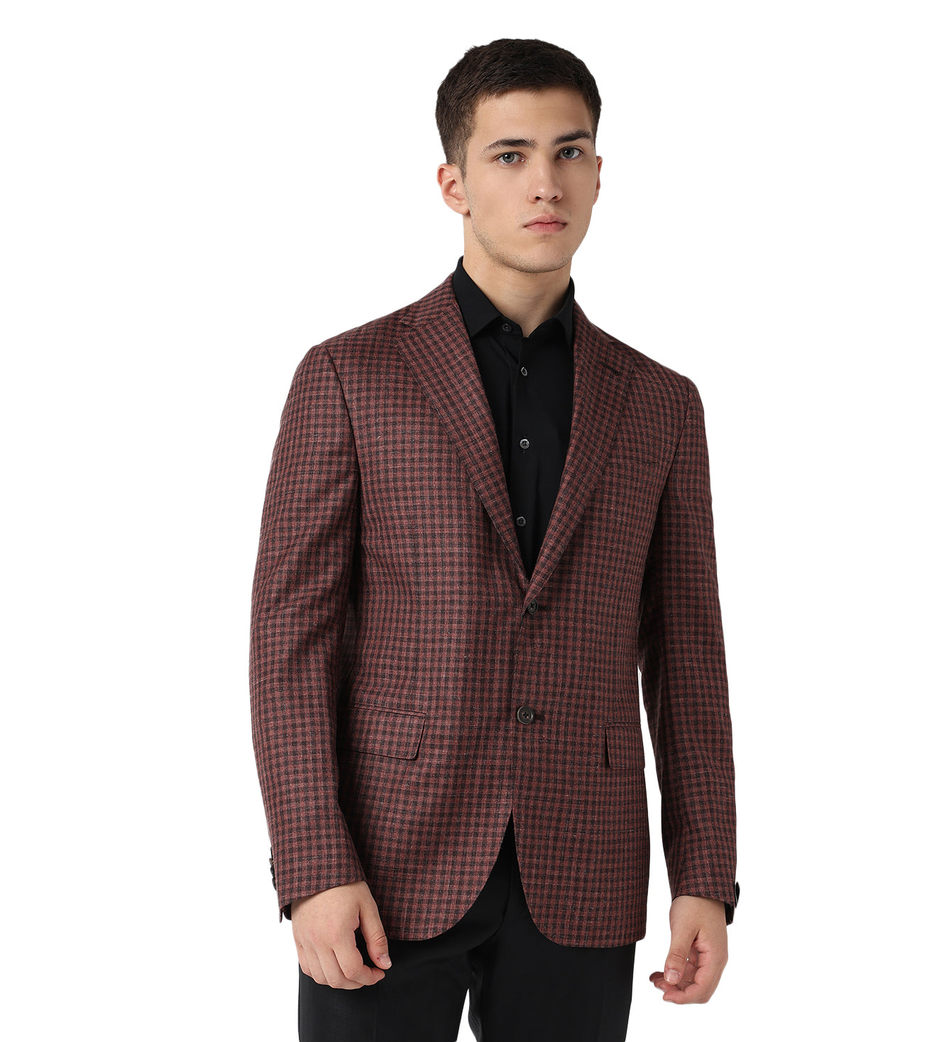 Corneliani Rusted Red 2 buttoned Jacket Virgin Wool and silk
