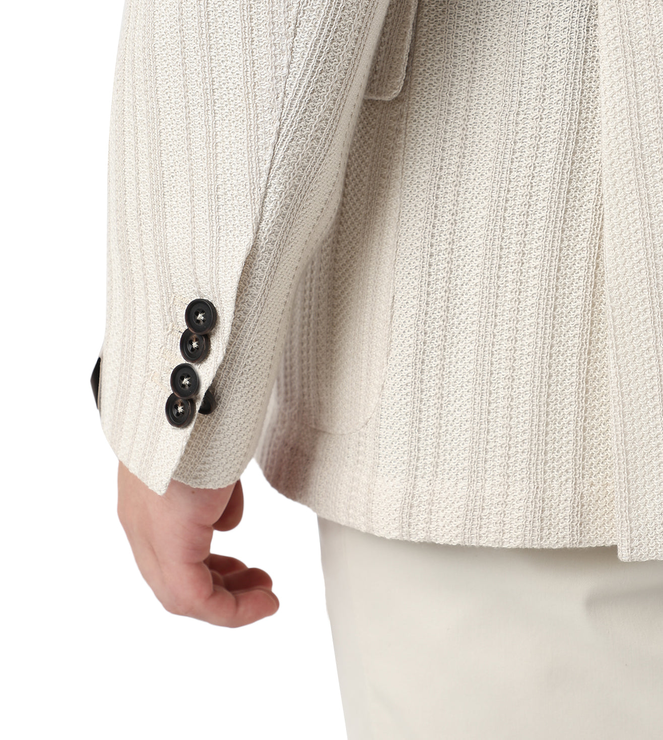 Cream Knitted Casual Jacket