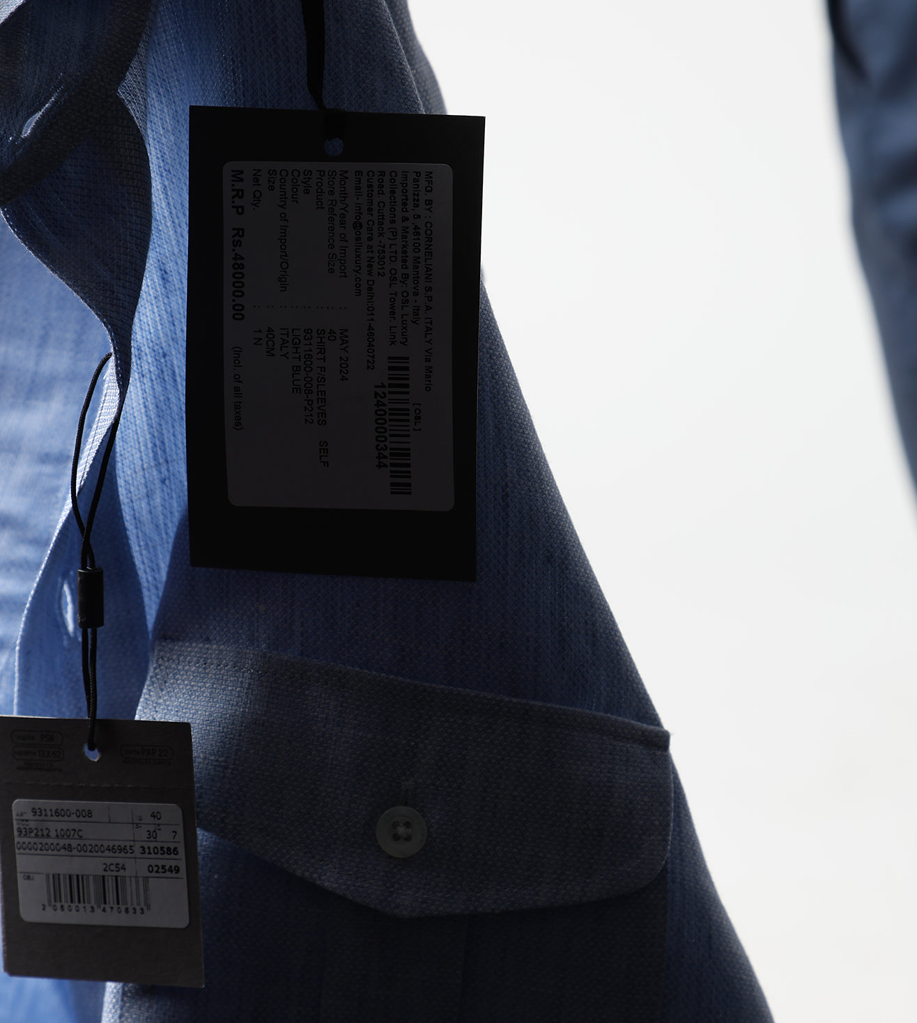 Blue Linen Kurta Shirt