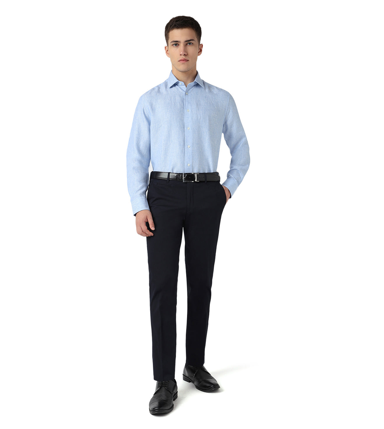 Light Blue Chambray Linen Shirt