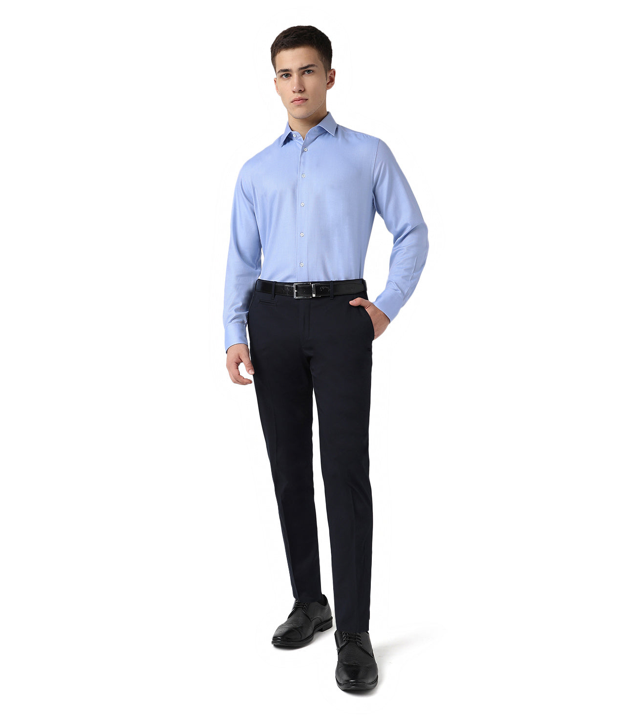 Corneliani Light Blue Textured Technical Fabric Shirt