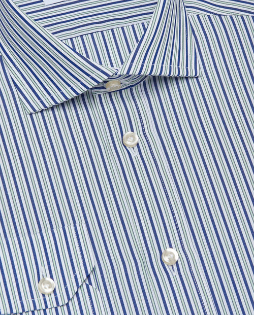 Men’s Slim Fit Striped Shirt – Green | Fancy Full Sleeves | 100% Cotton