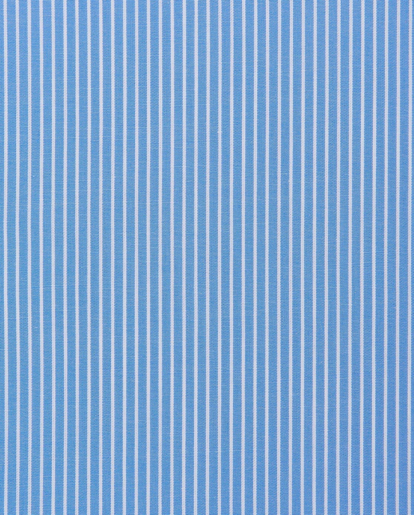 Men’s Slim Fit Striped Shirt – Light Blue | 100% Cotton | Classic Full Sleeves