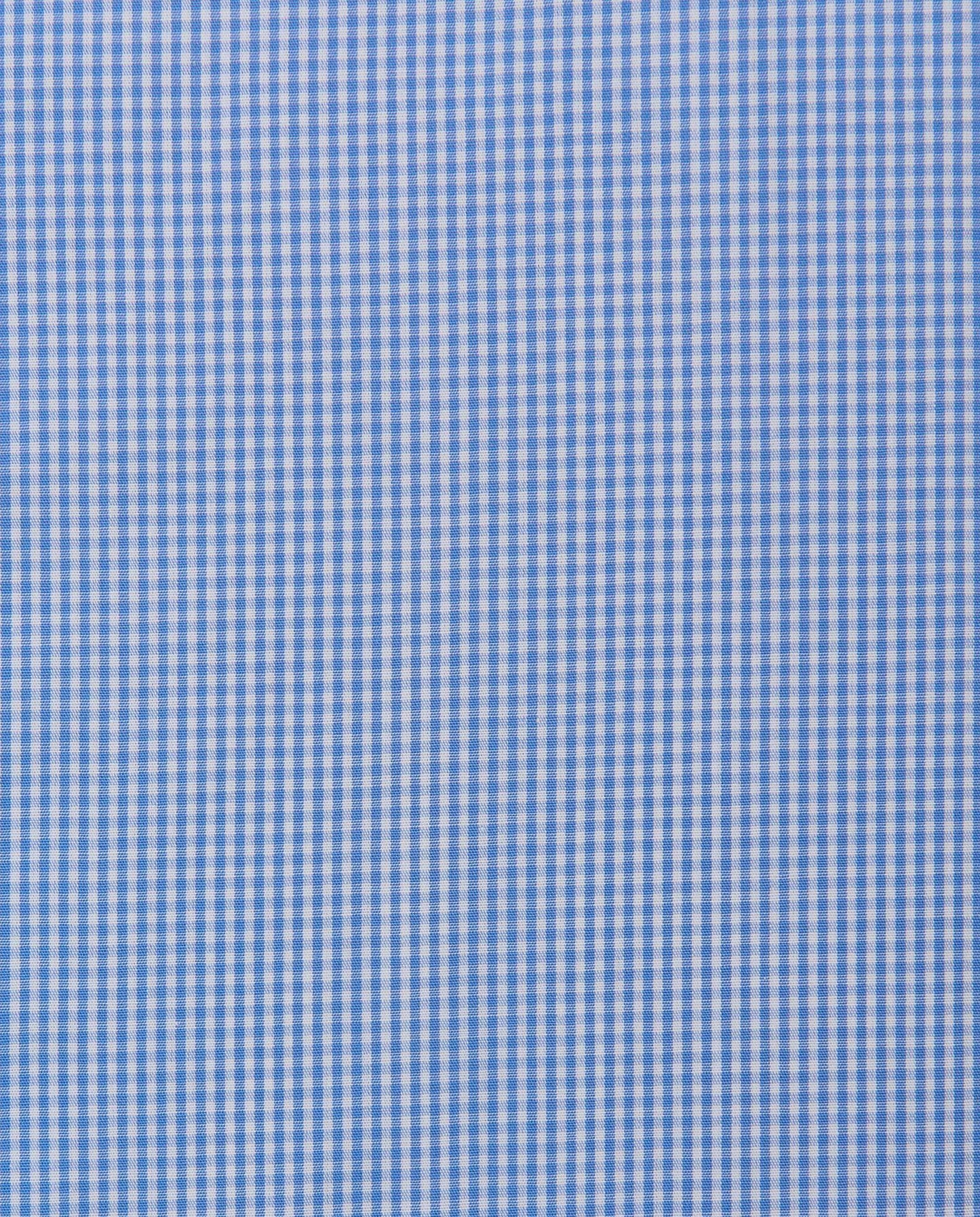 Men’s Slim Fit Checked Shirt – Light Blue | 100% Cotton | Classic Full Sleeves