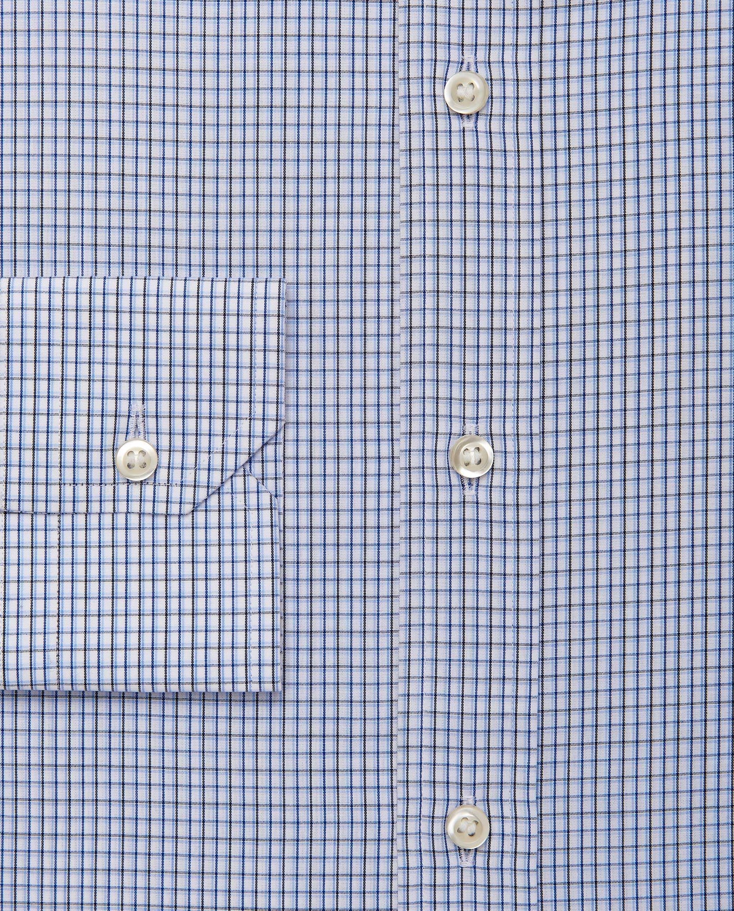 Men’s Slim Fit Checked Shirt – Blue | 100% Cotton | Fancy Full Sleeves