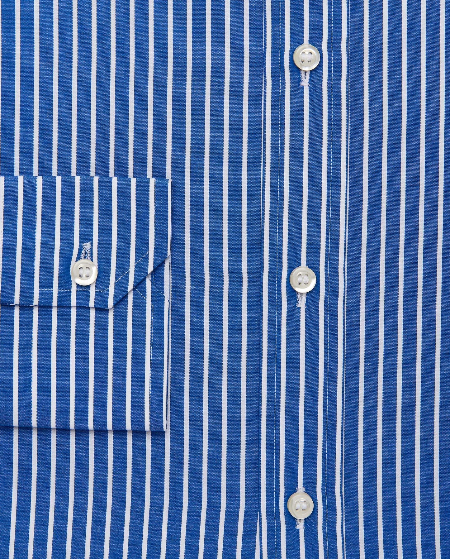 Men’s Slim Fit Striped Shirt – Blue | 100% Cotton | Classic Full Sleeves