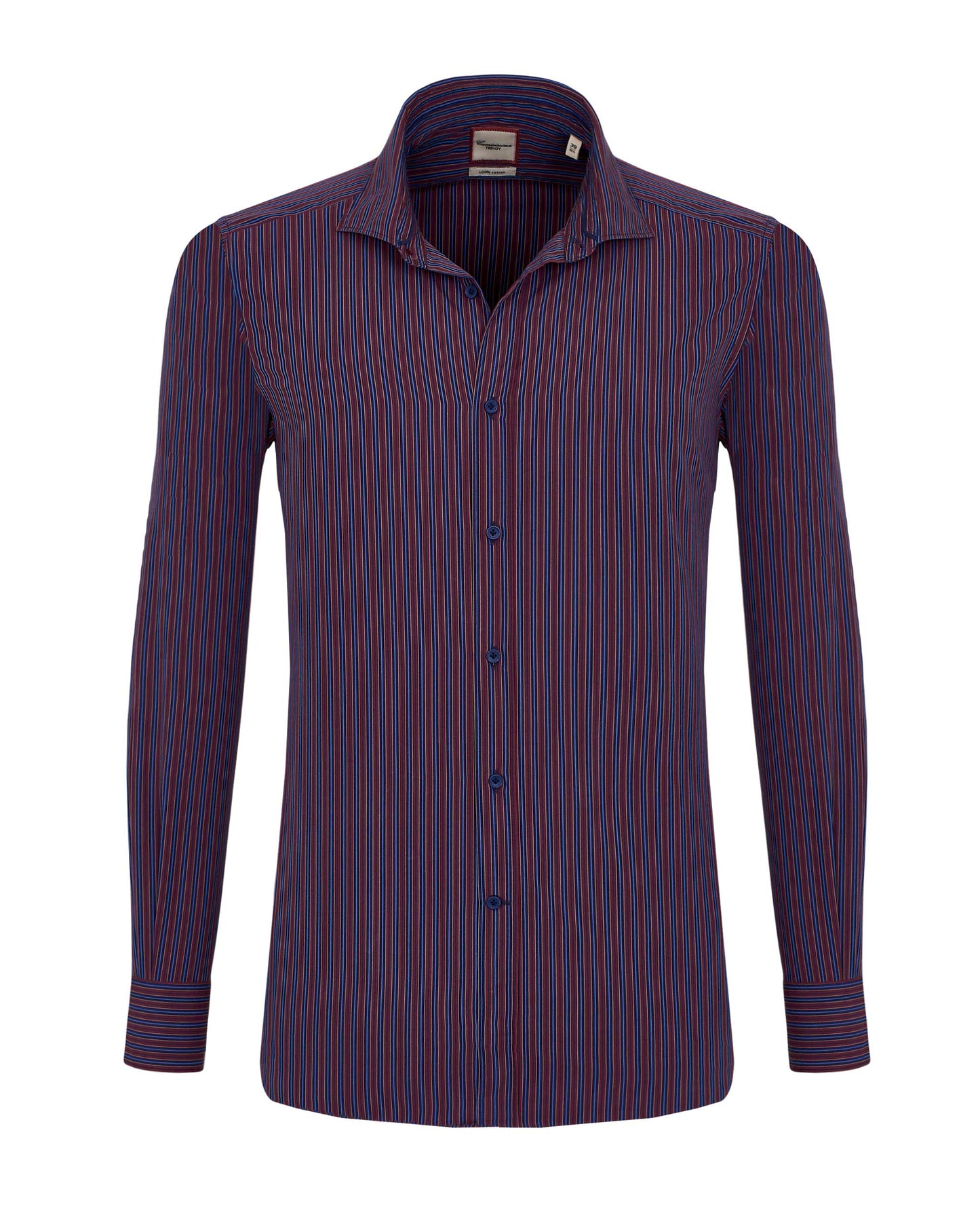 Trendy Statement Bordeaux Striped Poplin Shirt