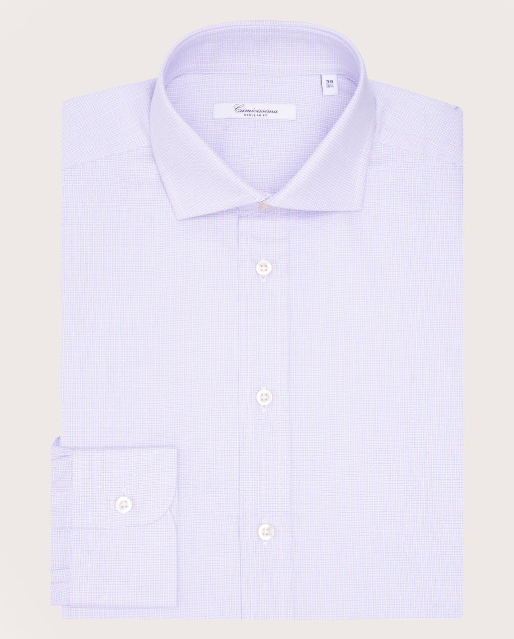 Camicissima Pink Checkered Twill Fancy Cotton Shirt