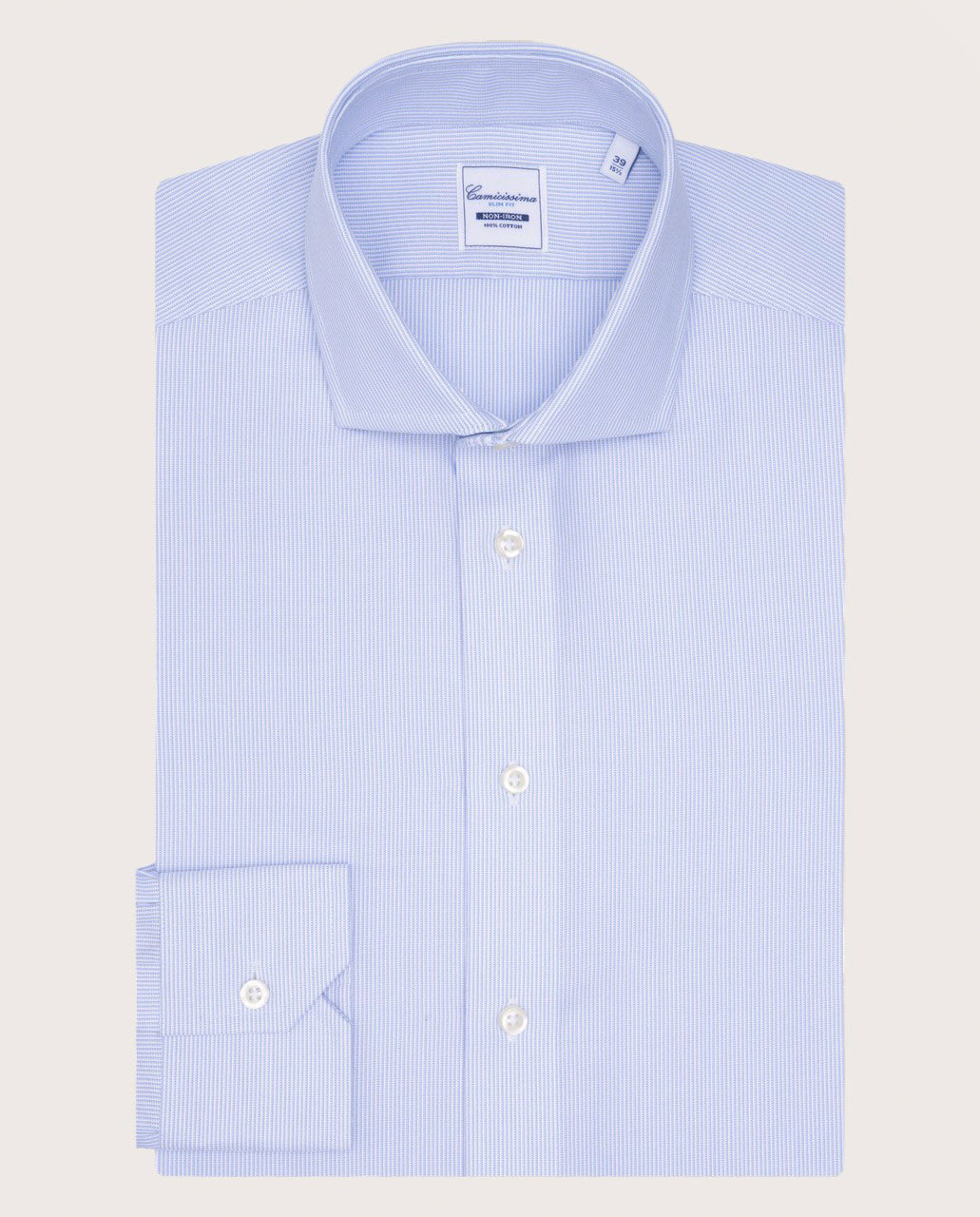 Men’s Light Blue Fancy Non-Iron Dobby Striped Shirt
