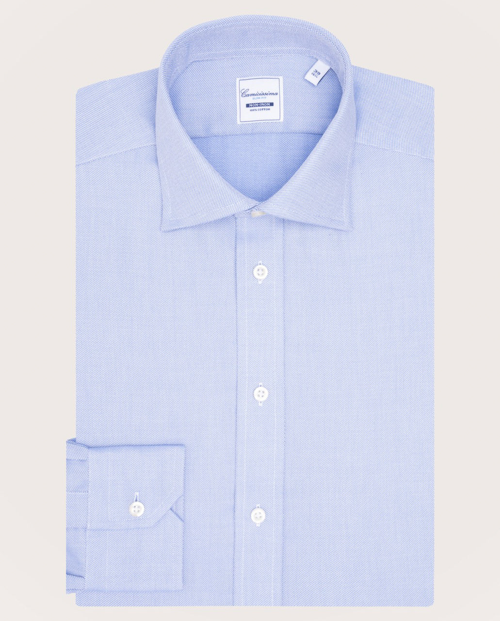 Camicissima Dobby Non-Iron Fancy Blue Cotton Shirt