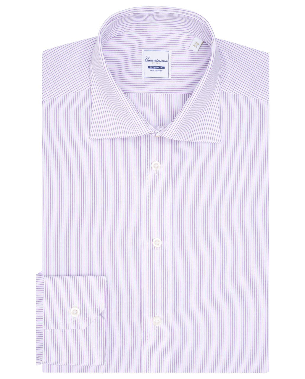 Camicissima Violet Striped Fitted Poplin Non-Iron Fancy Cotton Shirt