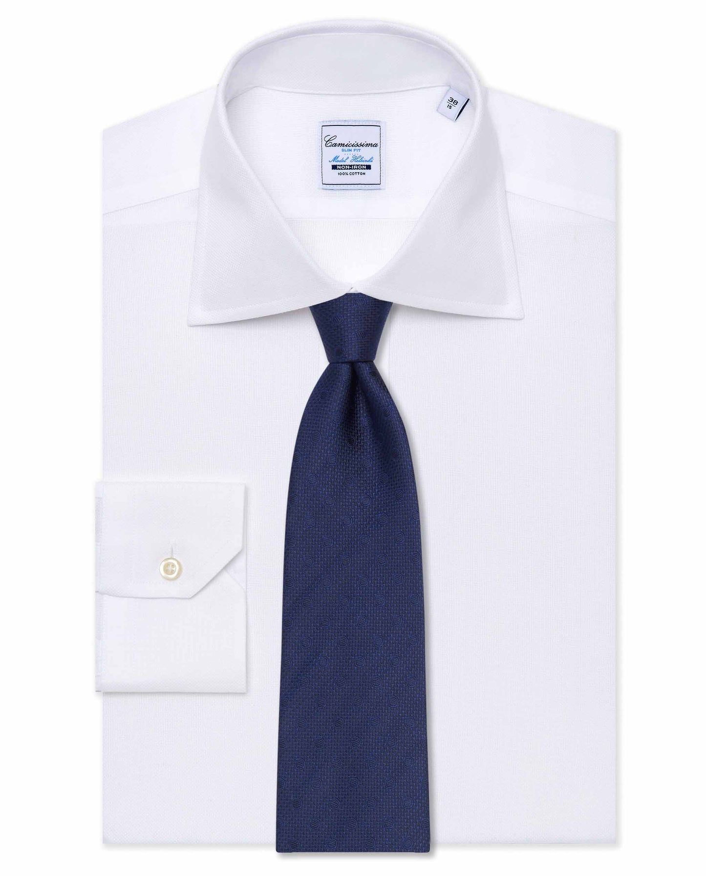 Dark Blue Designer Silk Tie - 100% Silk | Refined Jacquard Texture