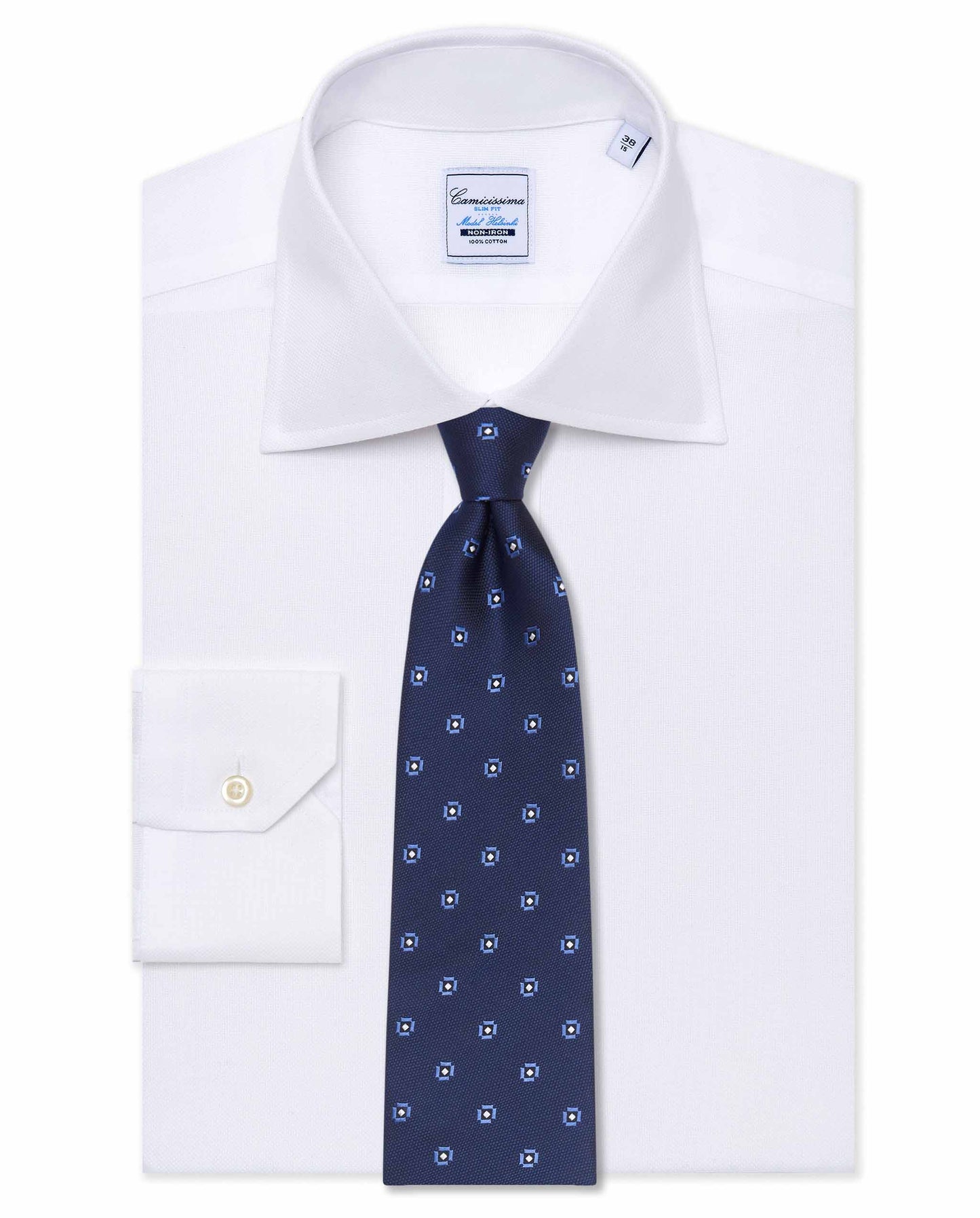 Blue Navy Silk Tie - Textured Jacquard Weave | Office to Occasion