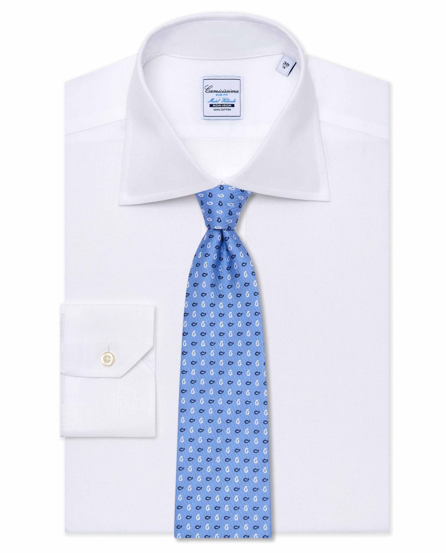 Camicissima Premium Light Blue Silk Tie - Woven Jacquard Design