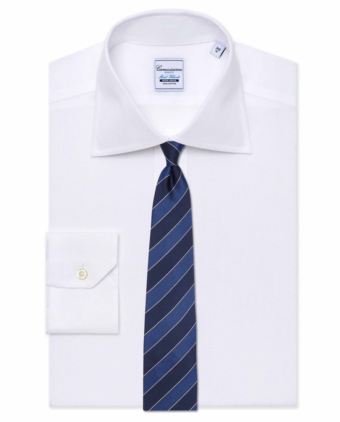 Men’s Classic Regimental Tie – Blue Navy | Pure Silk Elegance
