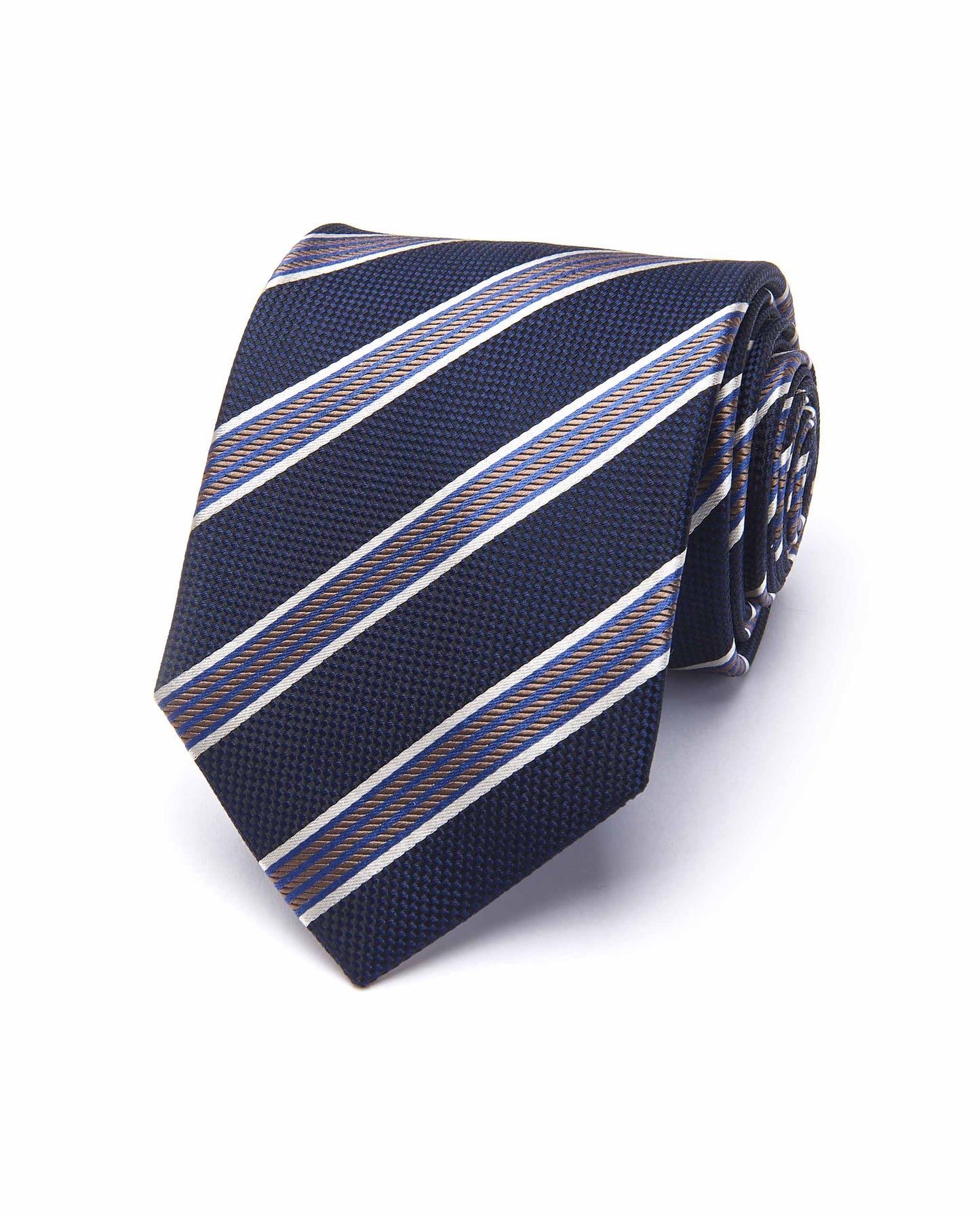 Striped Silk Tie for Men – Blue | Timeless Regimental Style