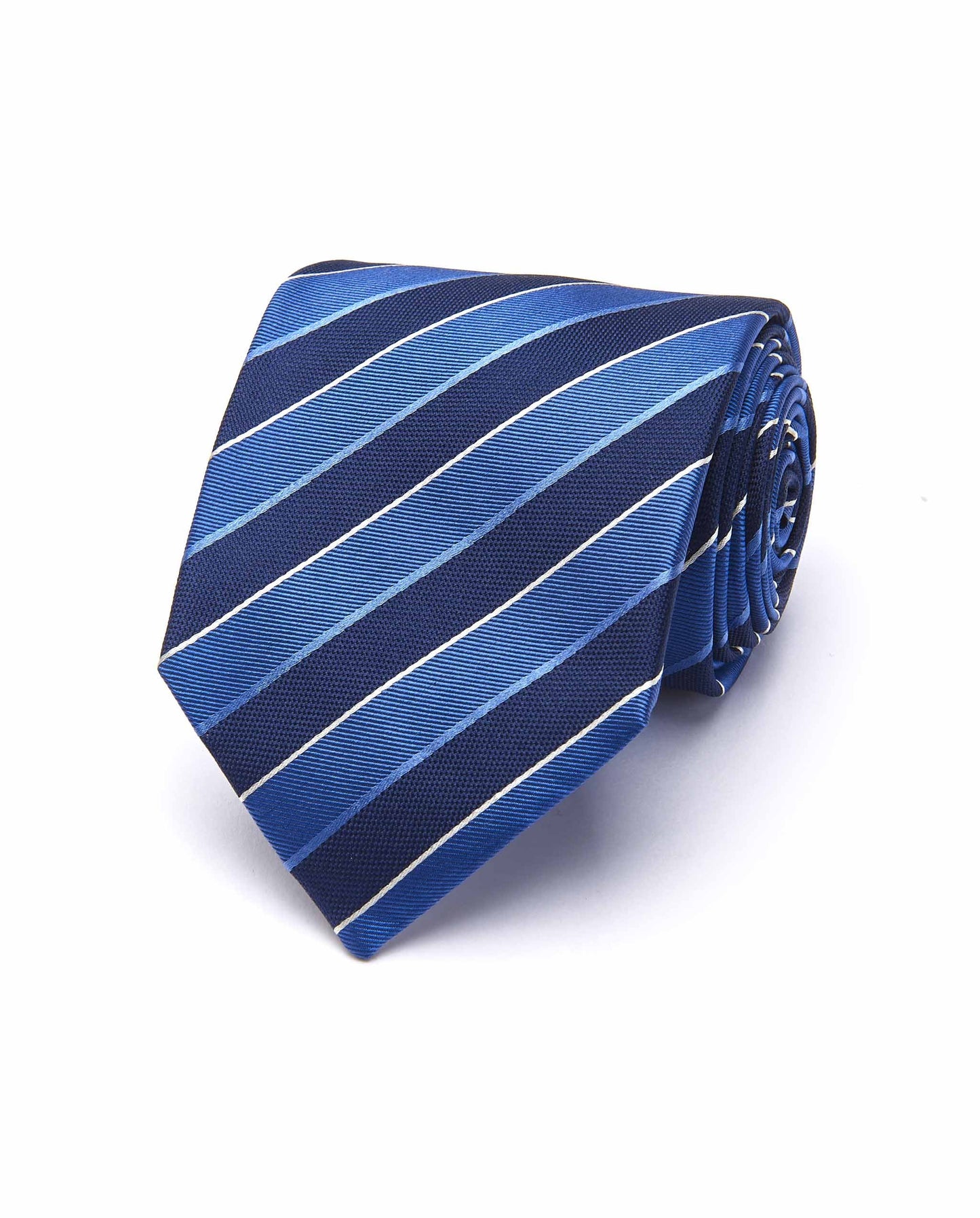 Navy Blue Regimental Silk Tie – Men’s Designer Collection