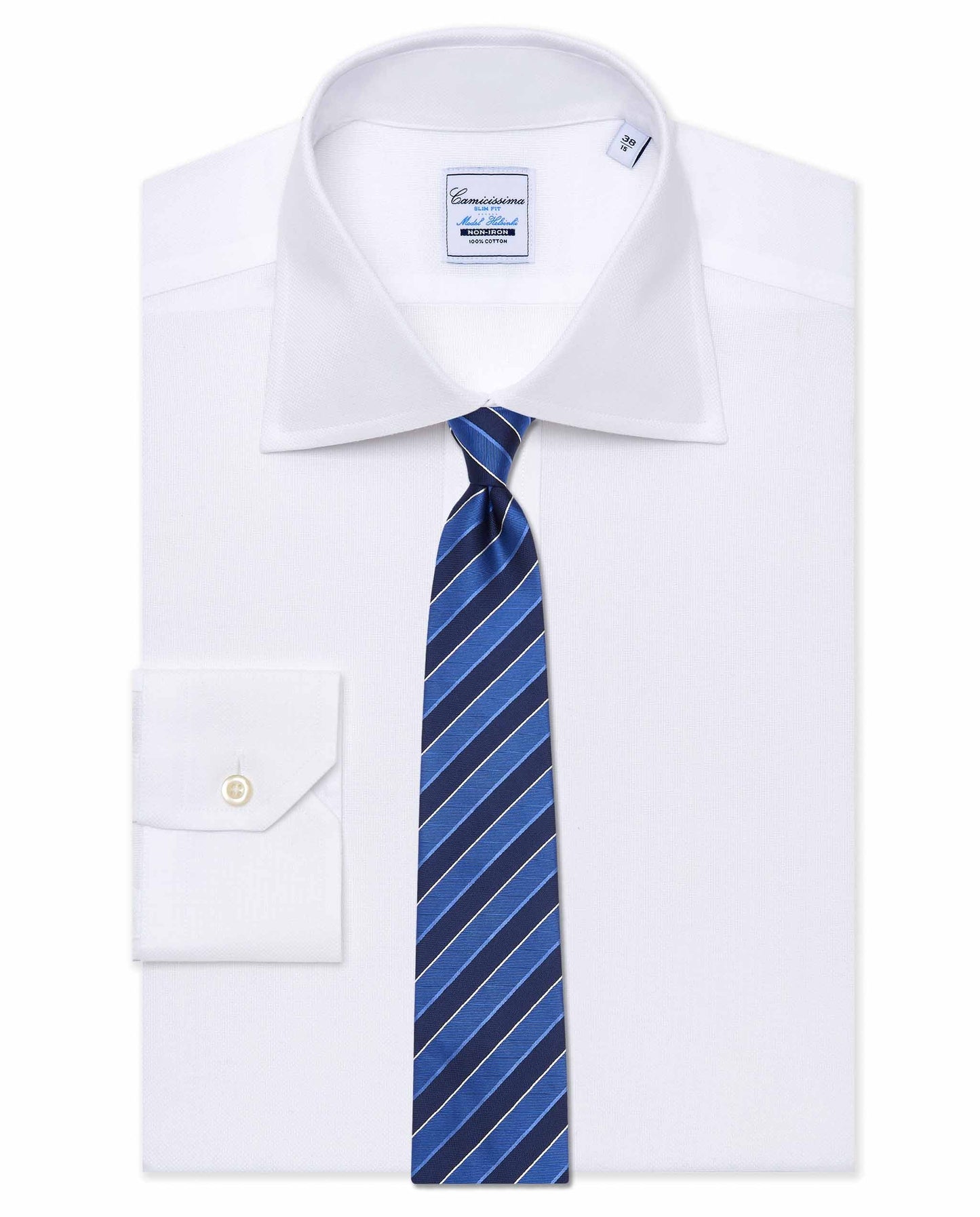 Navy Blue Regimental Silk Tie – Men’s Designer Collection