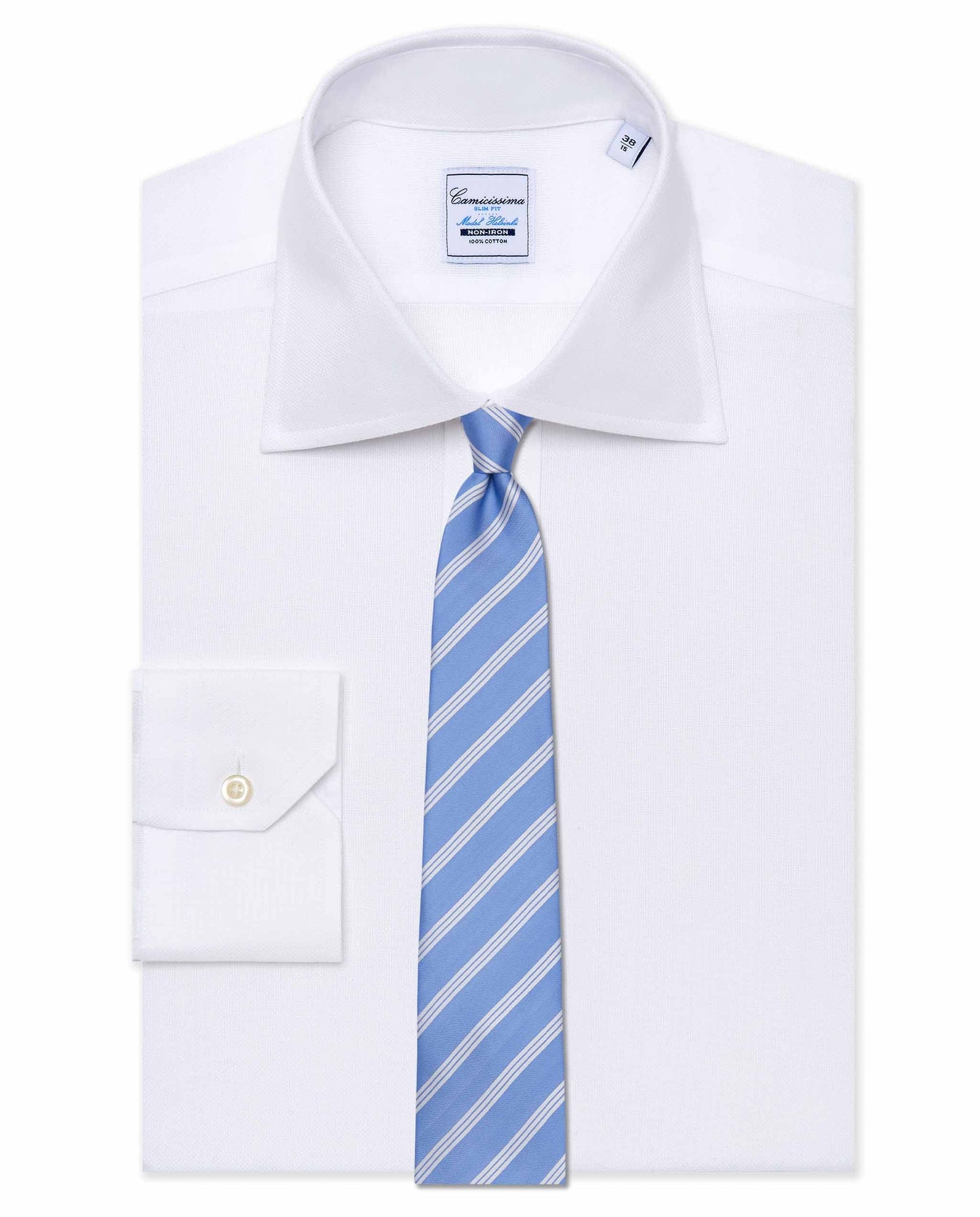 Men’s Luxury Regimental Stripe Tie – Silk | Light Blue Base