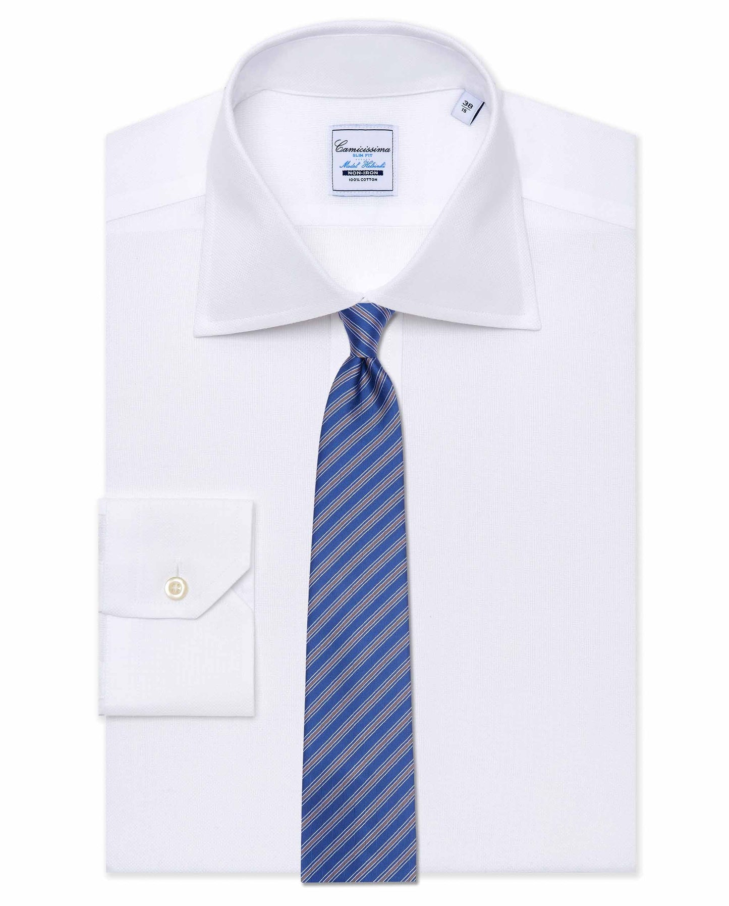 Sharp Stripe Regimental Silk Tie – Blue | Premium Men’s Accessory