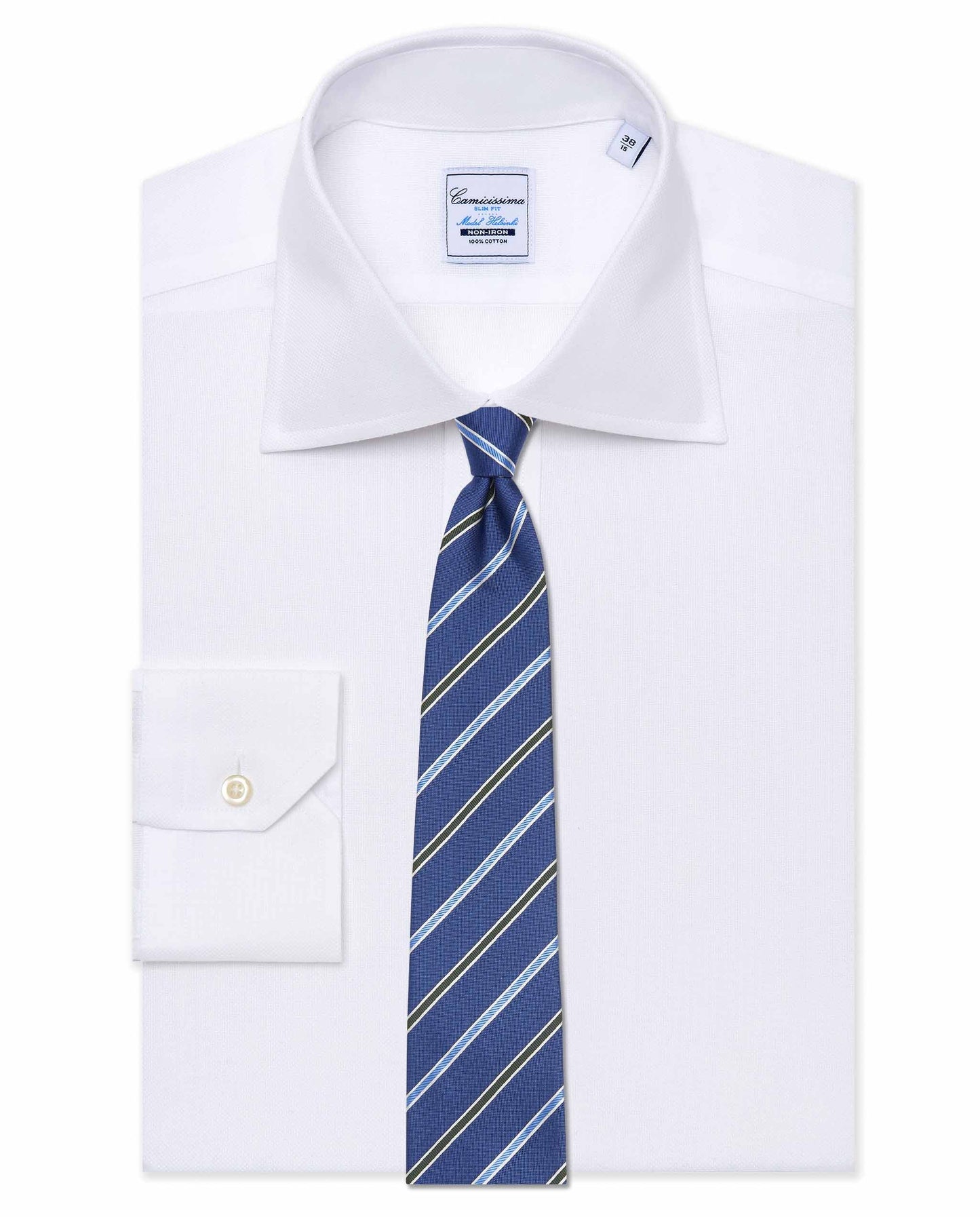 Camicissima Blue Striped Silk Tie – Regimental Style | Classic Designer Piece for Men