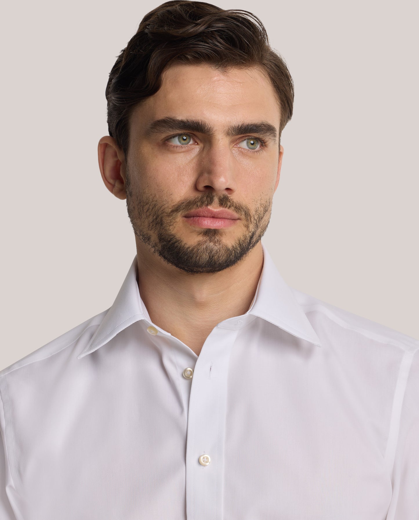 Camicissima Men’s White Non-Iron Permanent Slim Fit Cotton Shirt