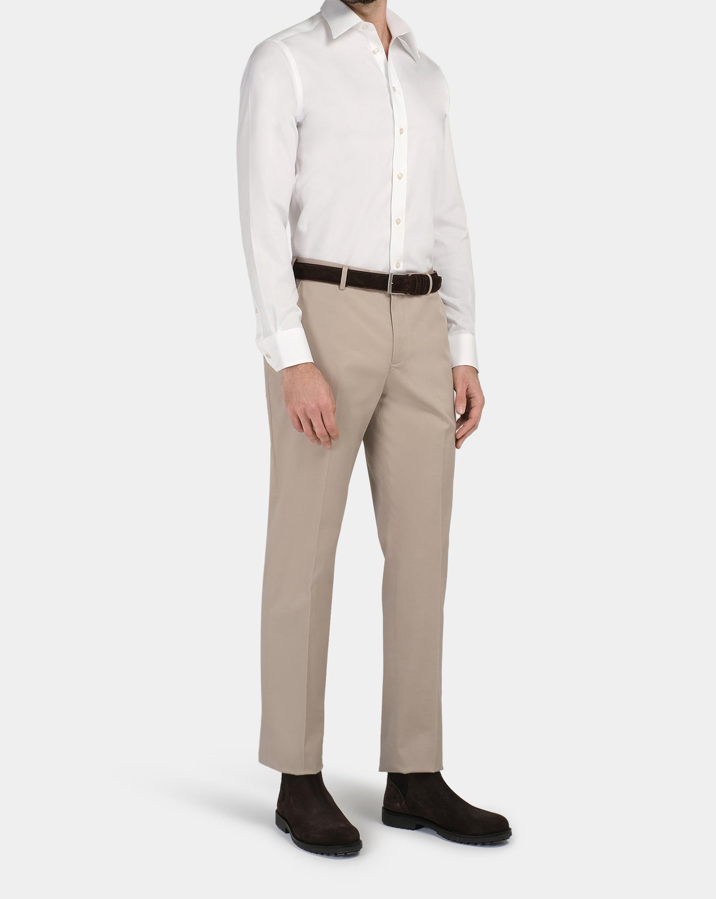 Camicissima Men’s Slim Fit White Shirt – Non-Iron Permanent | Plain Design | Full Sleeves