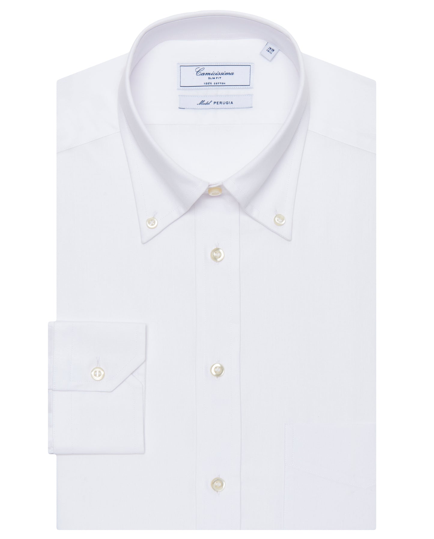 White Slim Fit Permanent Press Cotton Shirt