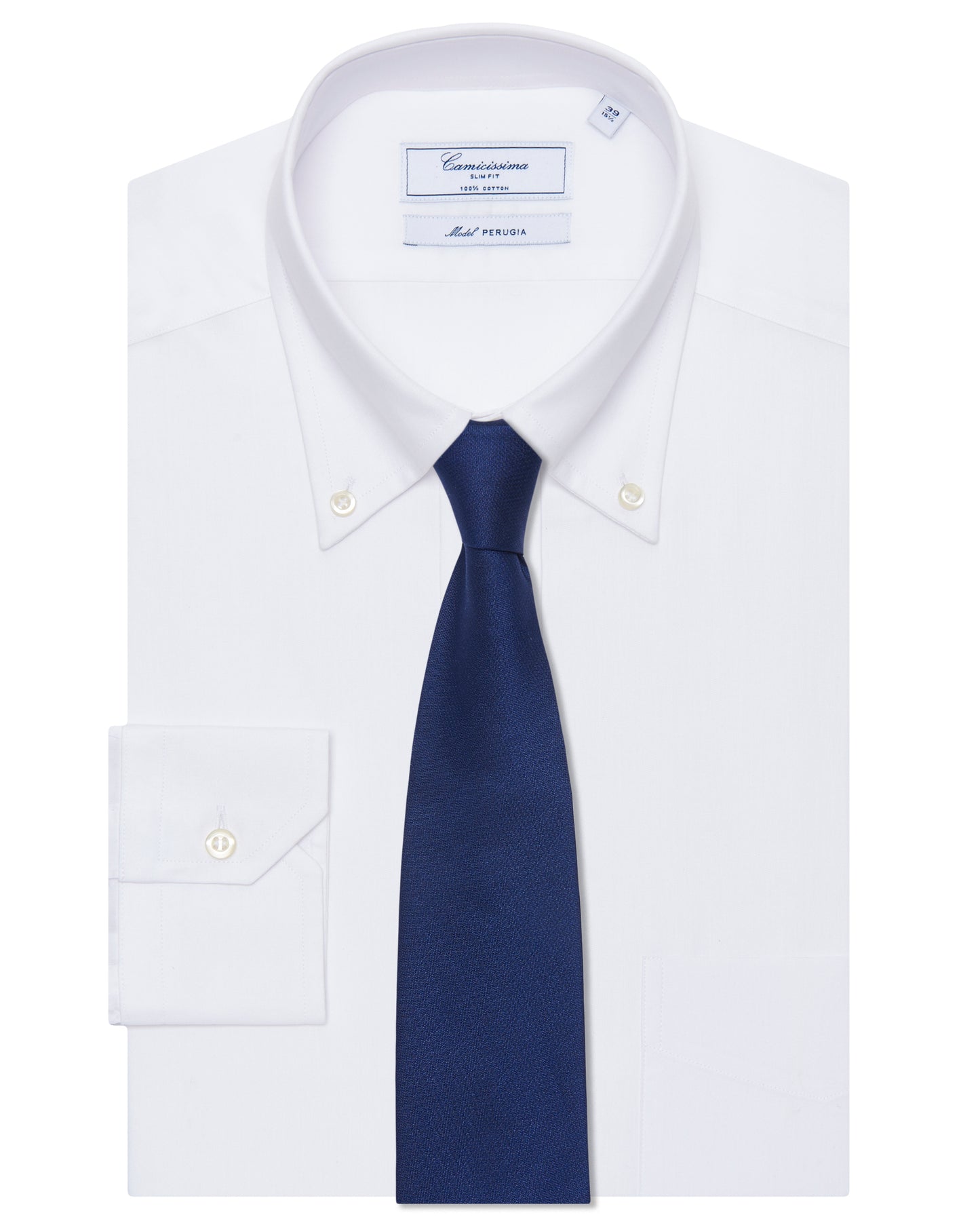 White Slim Fit Permanent Press Cotton Shirt