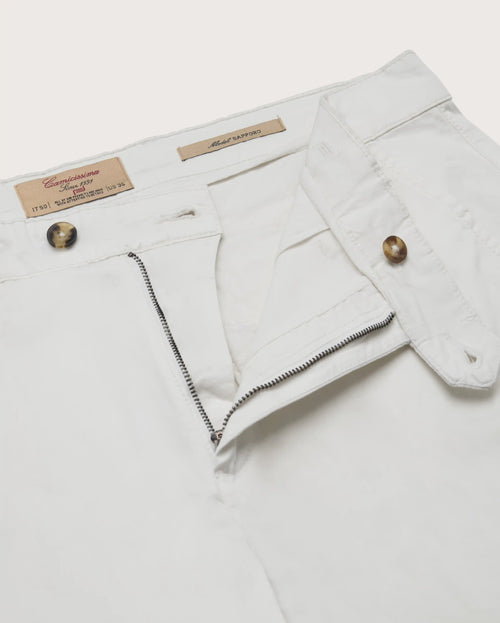 Camicissima Men's Twill Chino Pants - WHITE | PLAIN
