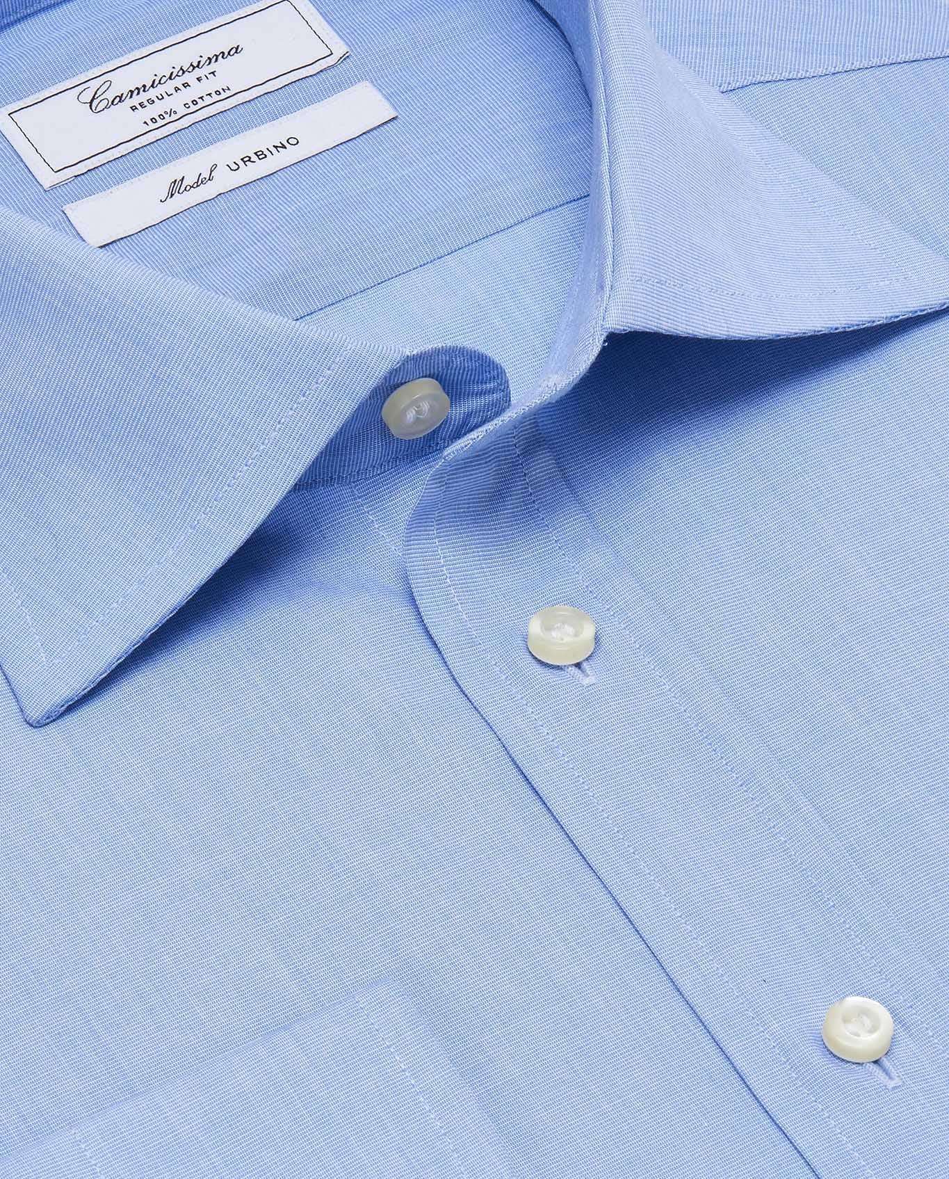 Men’s Azure Plain Regular Fit Permanent Shirt