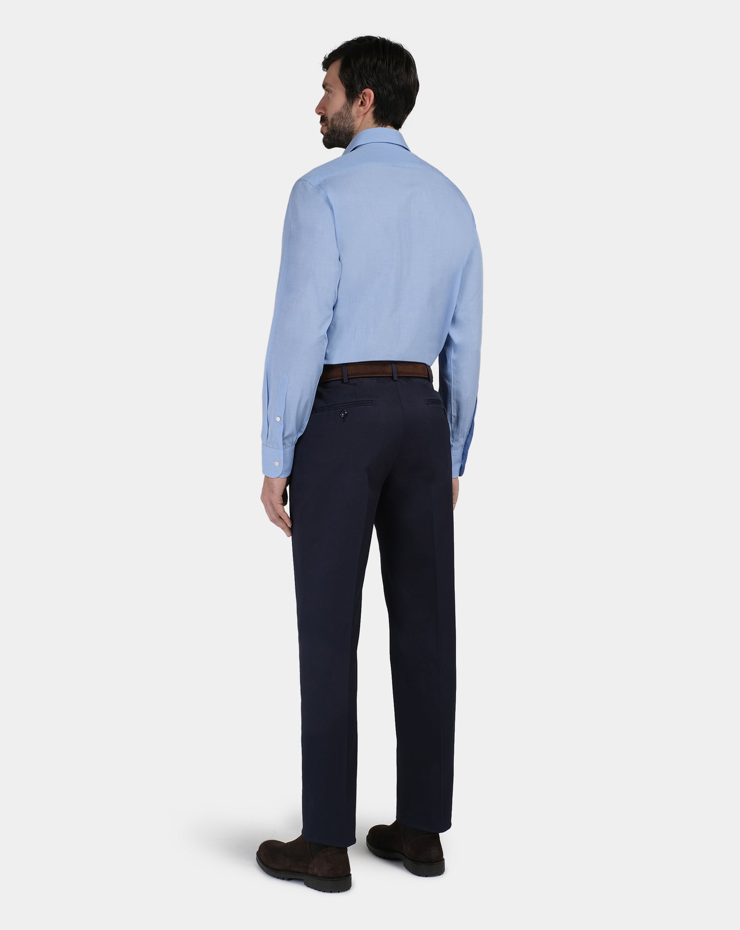 Camicissima Men’s Azure Plain Regular Fit Permanent Shirt