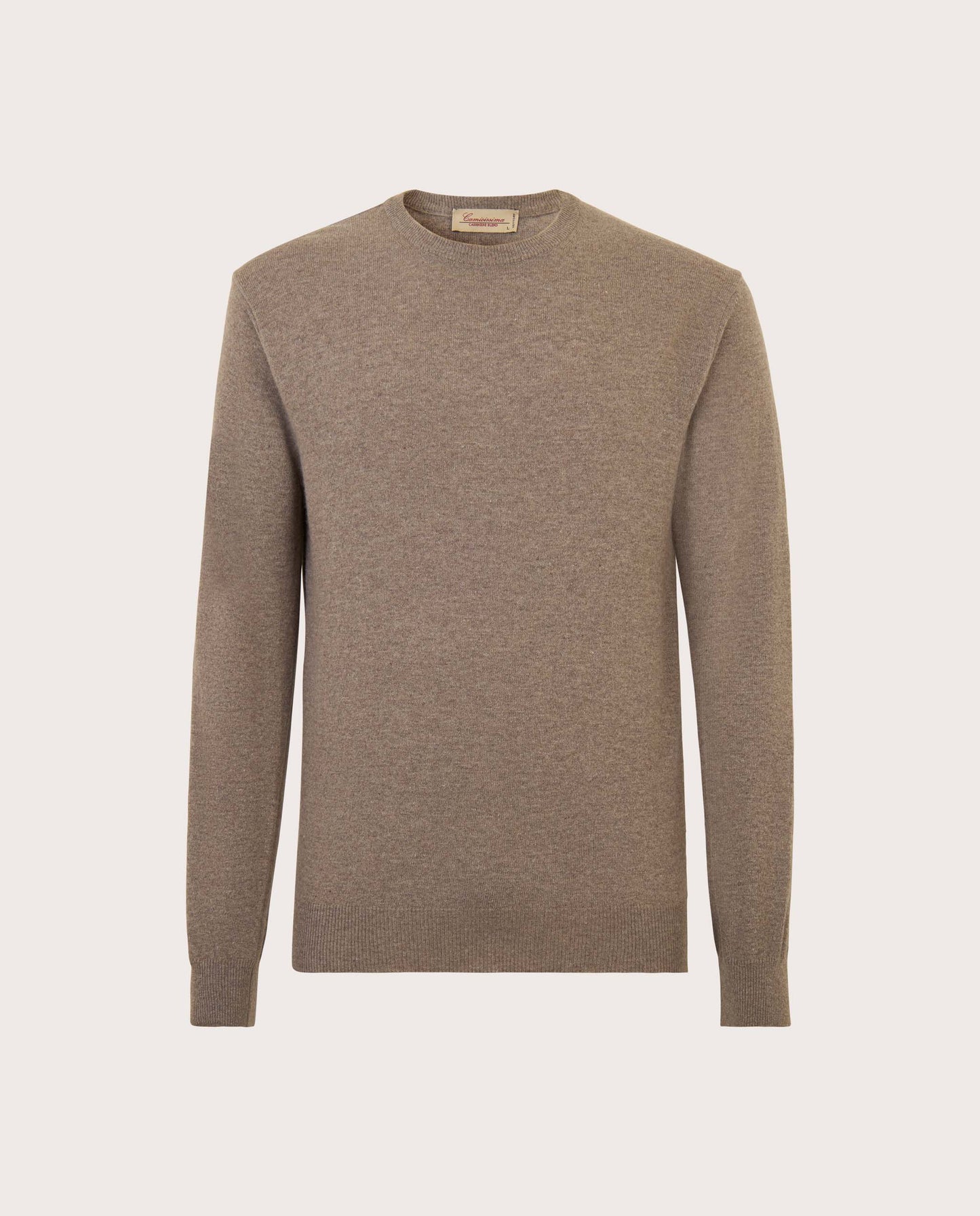 Camicissima Light Brown Blend Cashmere Crew Neck Sweater